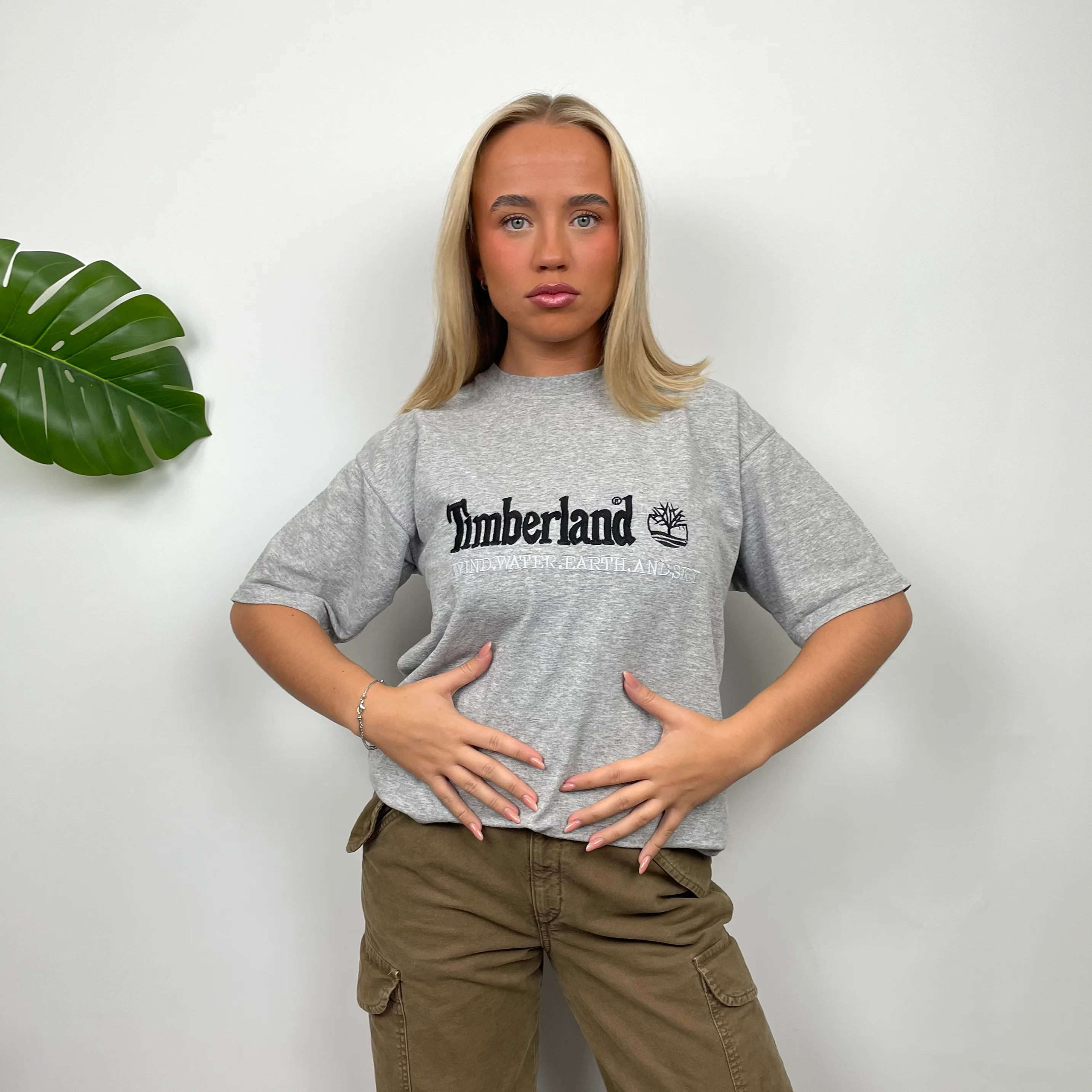 Timberland Grey Spell Out T Shirt (S) - Image 2