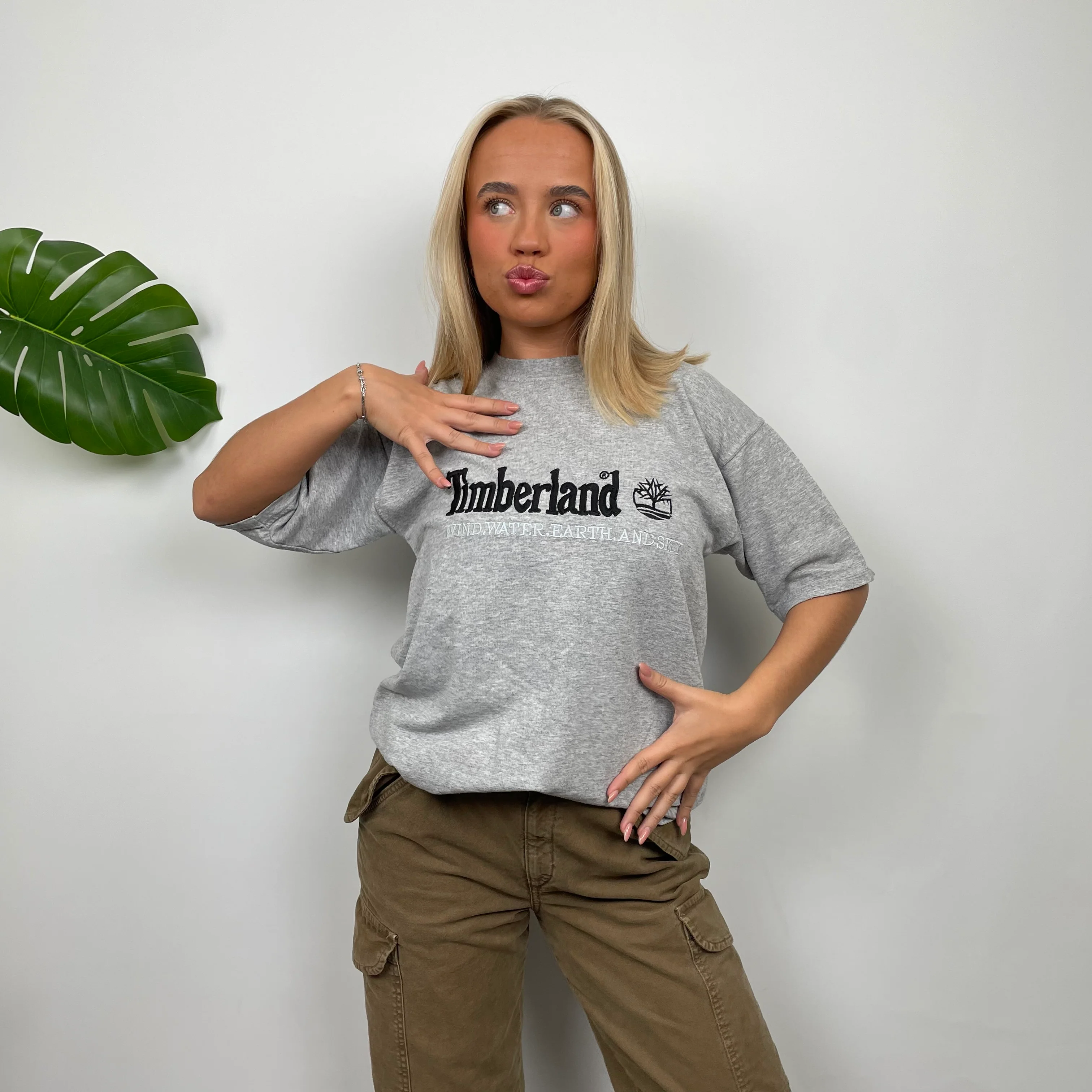 Timberland Grey Spell Out T Shirt (S) - Image 6