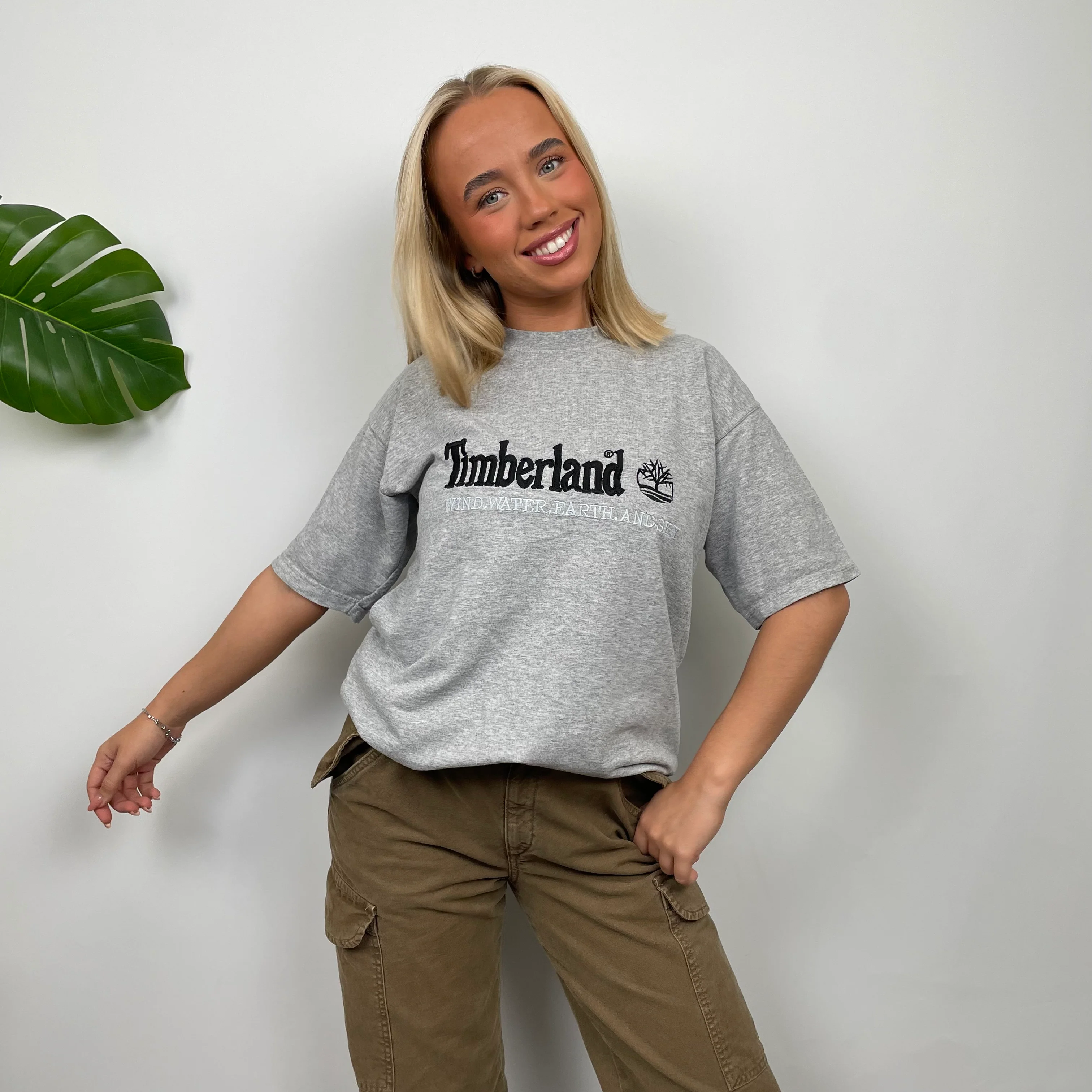 Timberland Grey Spell Out T Shirt (S) - Image 7
