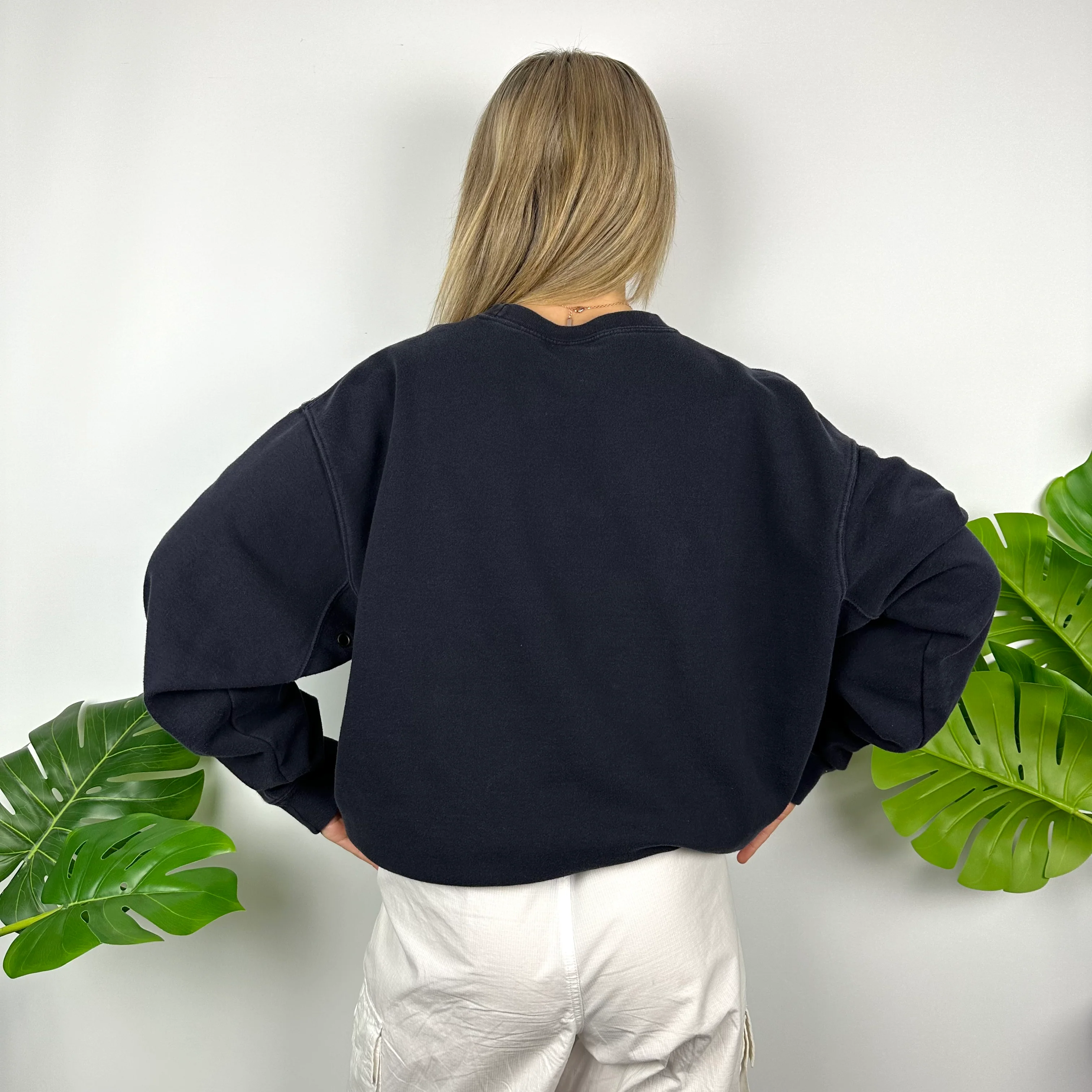 Timberland Navy Embroidered Spell Out Sweatshirt (L) - Image 4
