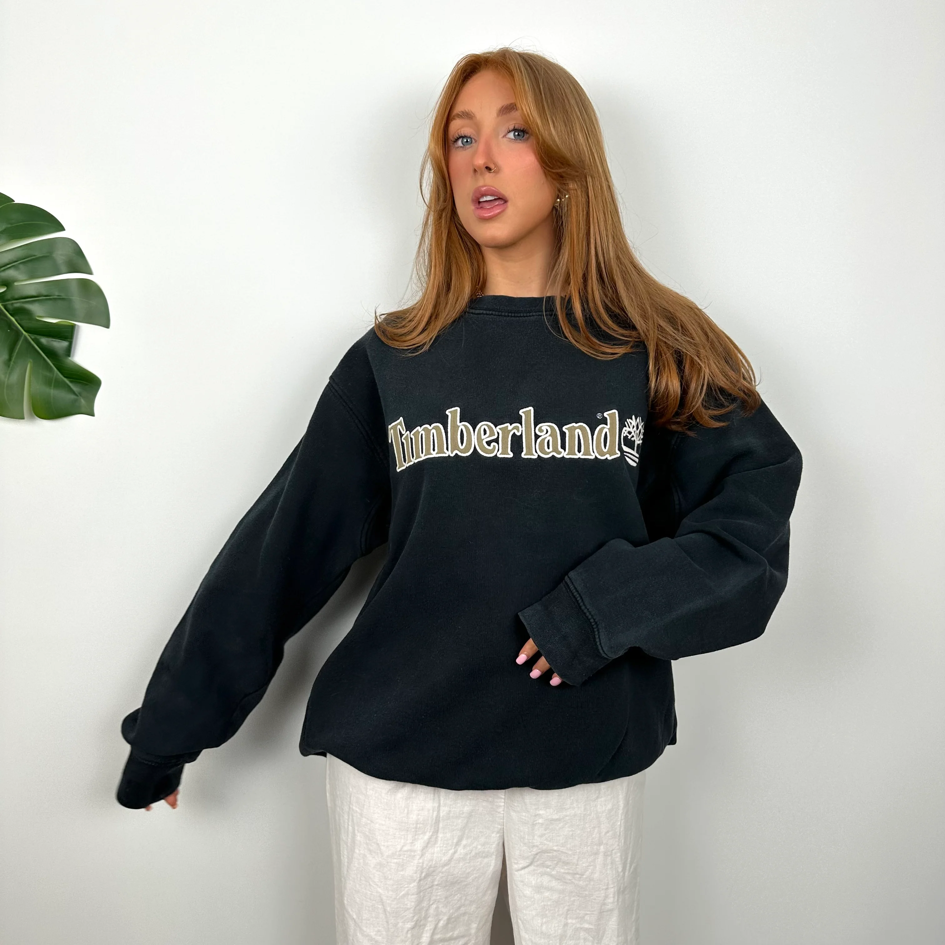 Timberland Black Embroidered Spell Out Sweatshirt (M) - Image 3