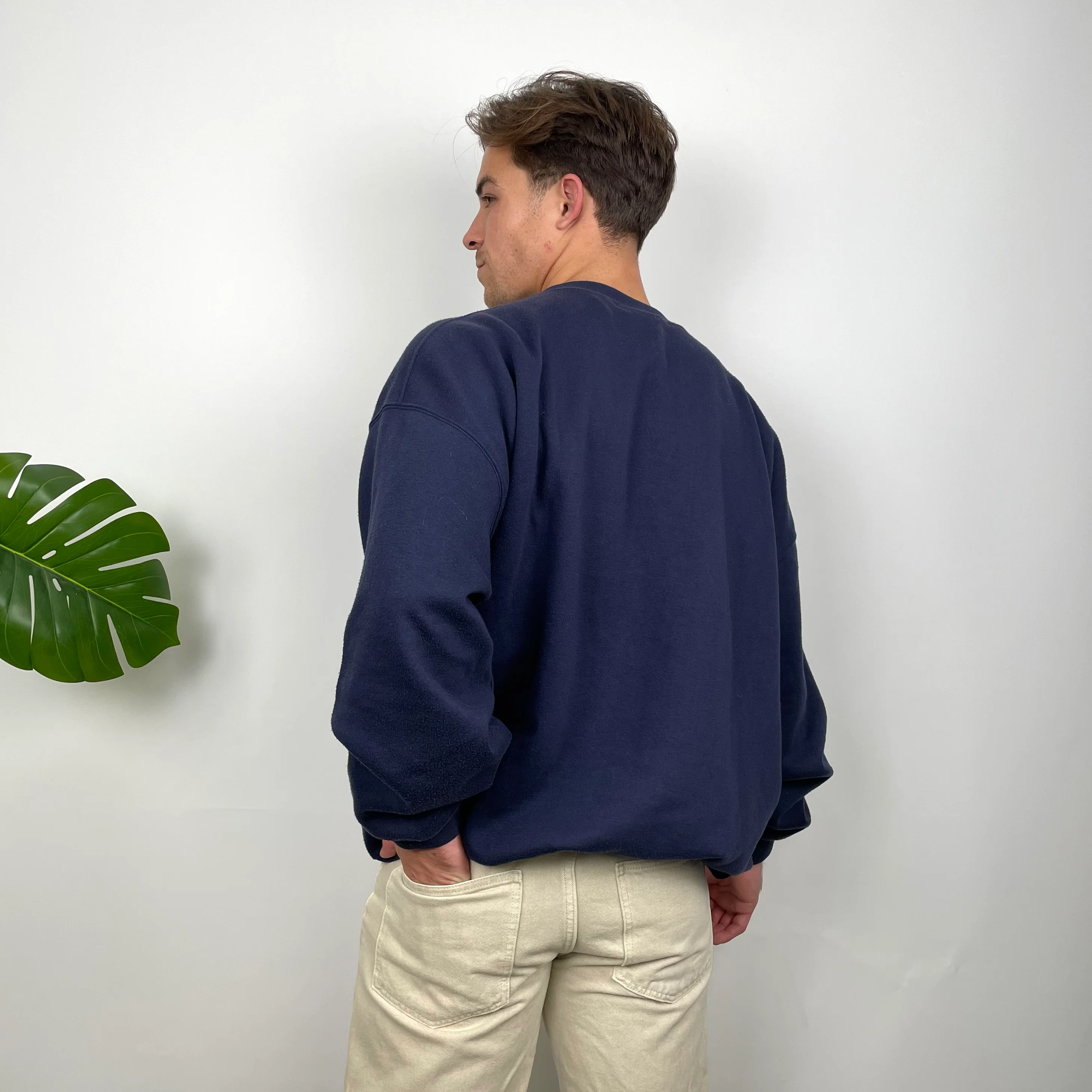 Timberland Navy Embroidered Spell Out Sweatshirt (L) - Image 5