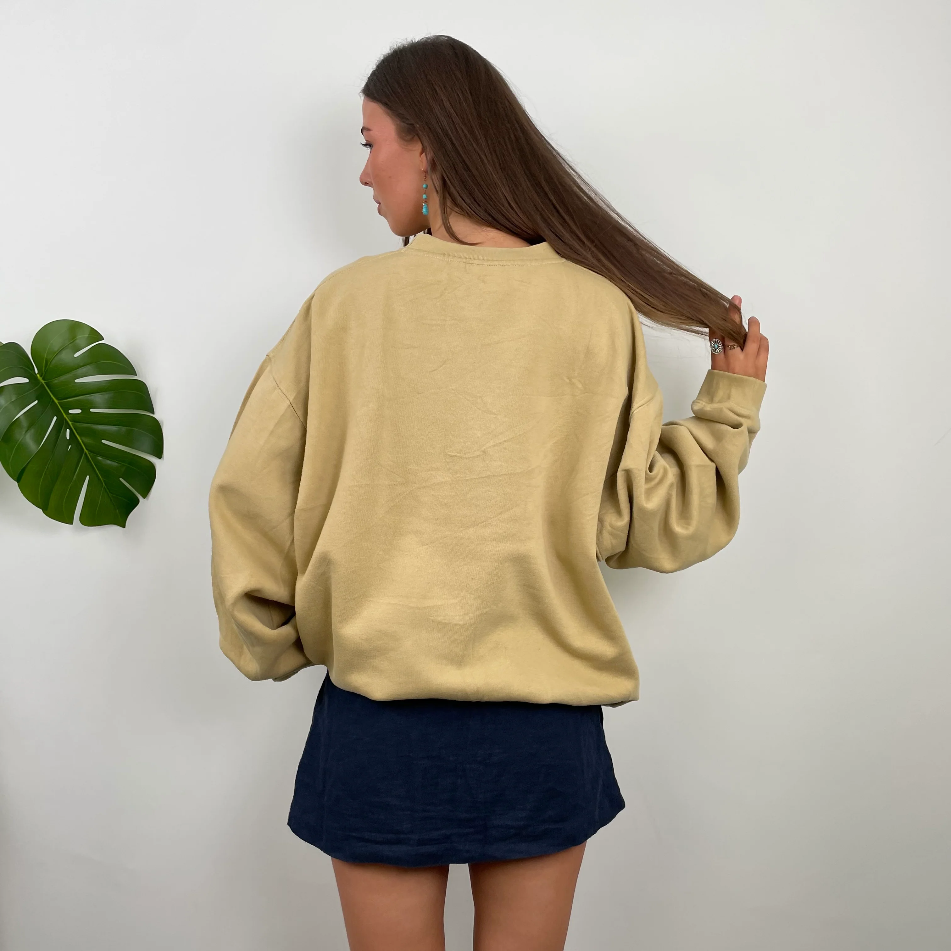 Timberland RARE Beige Embroidered Spell Out Sweatshirt  (L) - Image 4