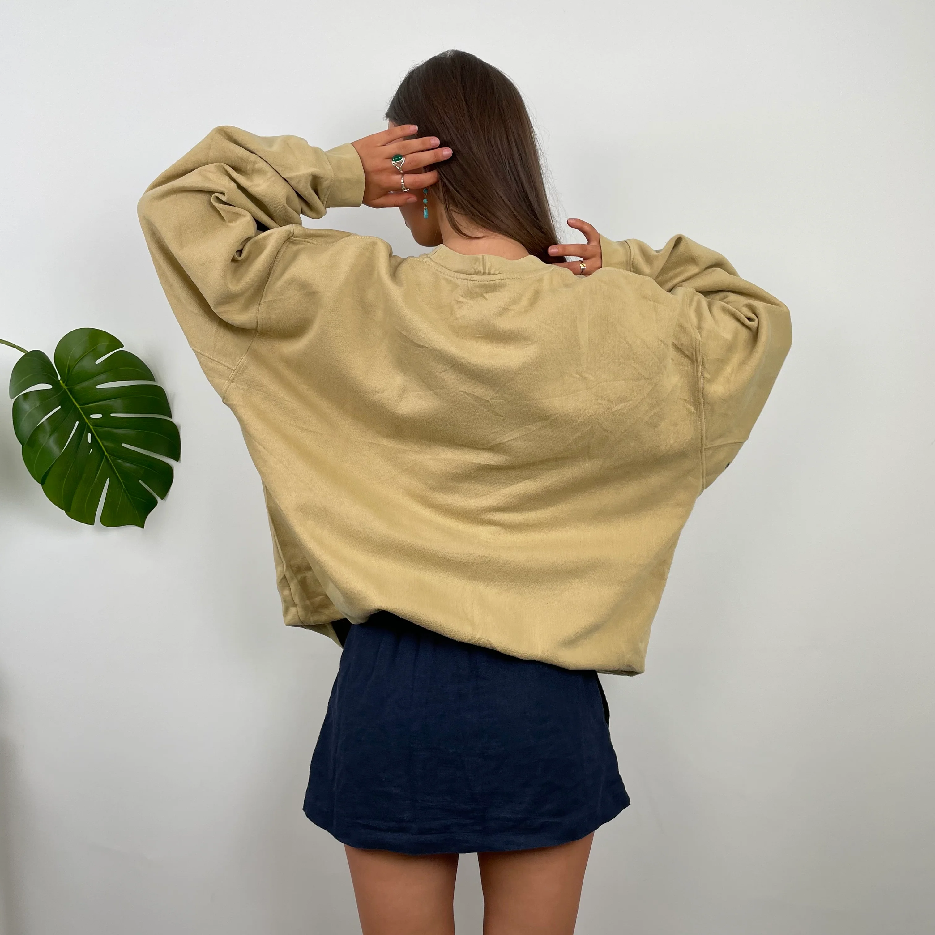 Timberland RARE Beige Embroidered Spell Out Sweatshirt  (L) - Image 7