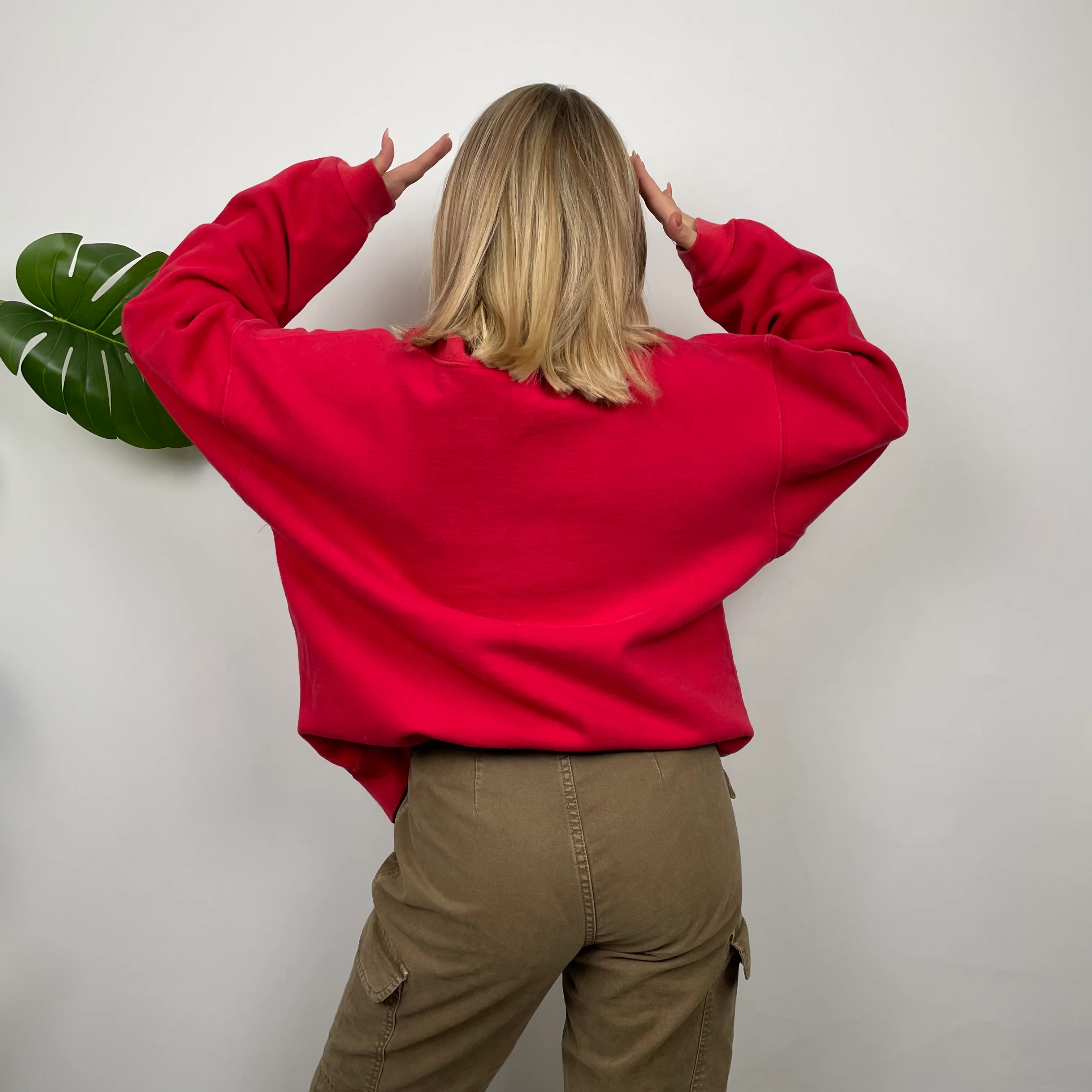Timberland Red Embroidered Spell Out Sweatshirt (M) - Image 9