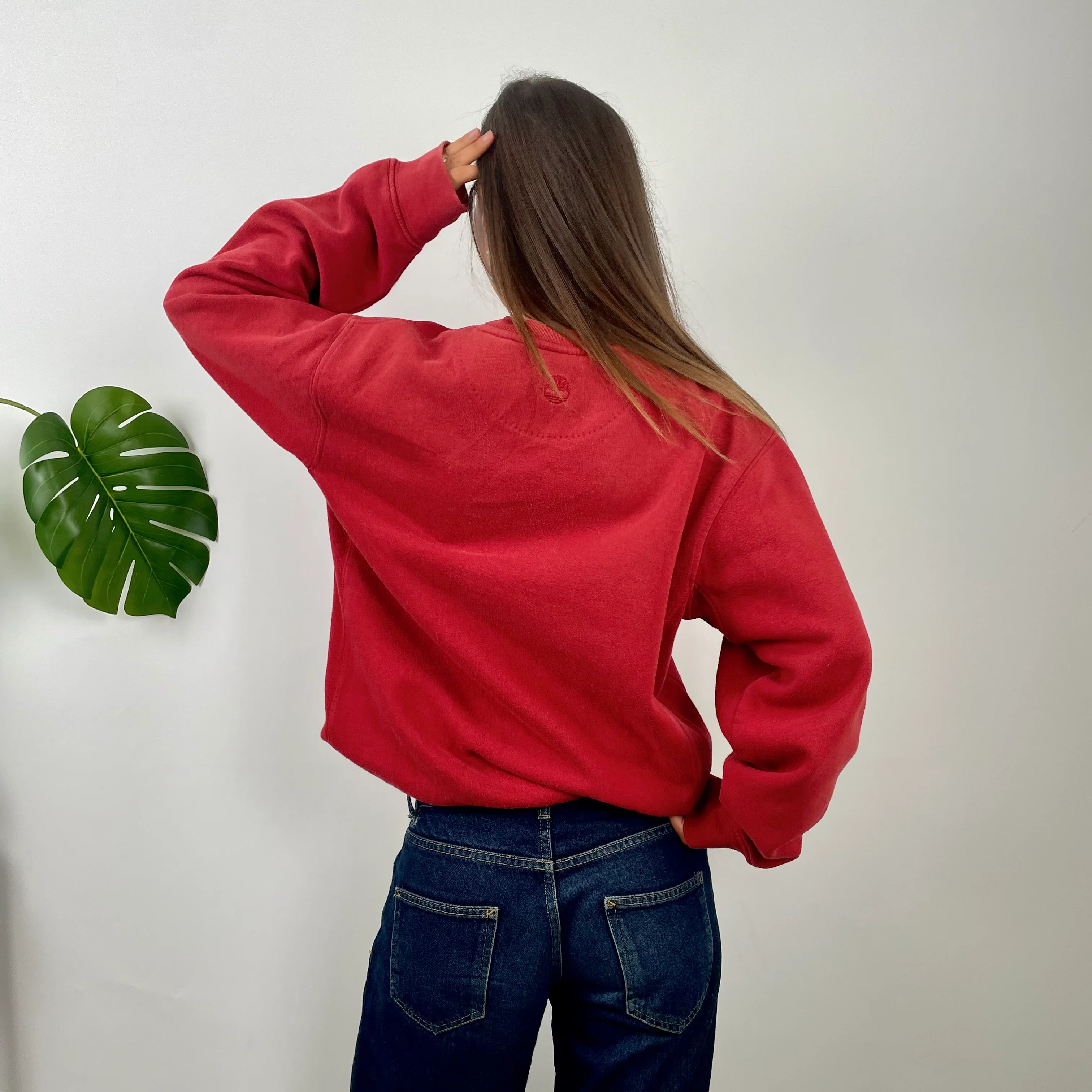 Timberland Red Embroidered Spell Out Sweatshirt - Image 6