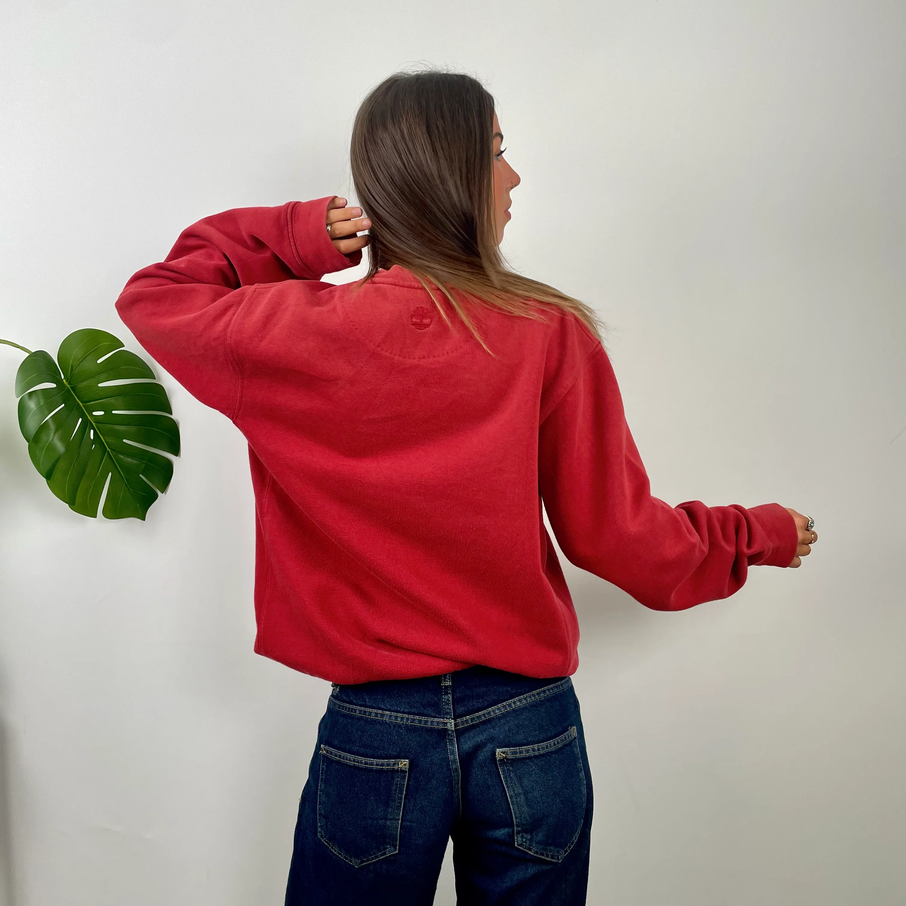 Timberland Red Embroidered Spell Out Sweatshirt - Image 7