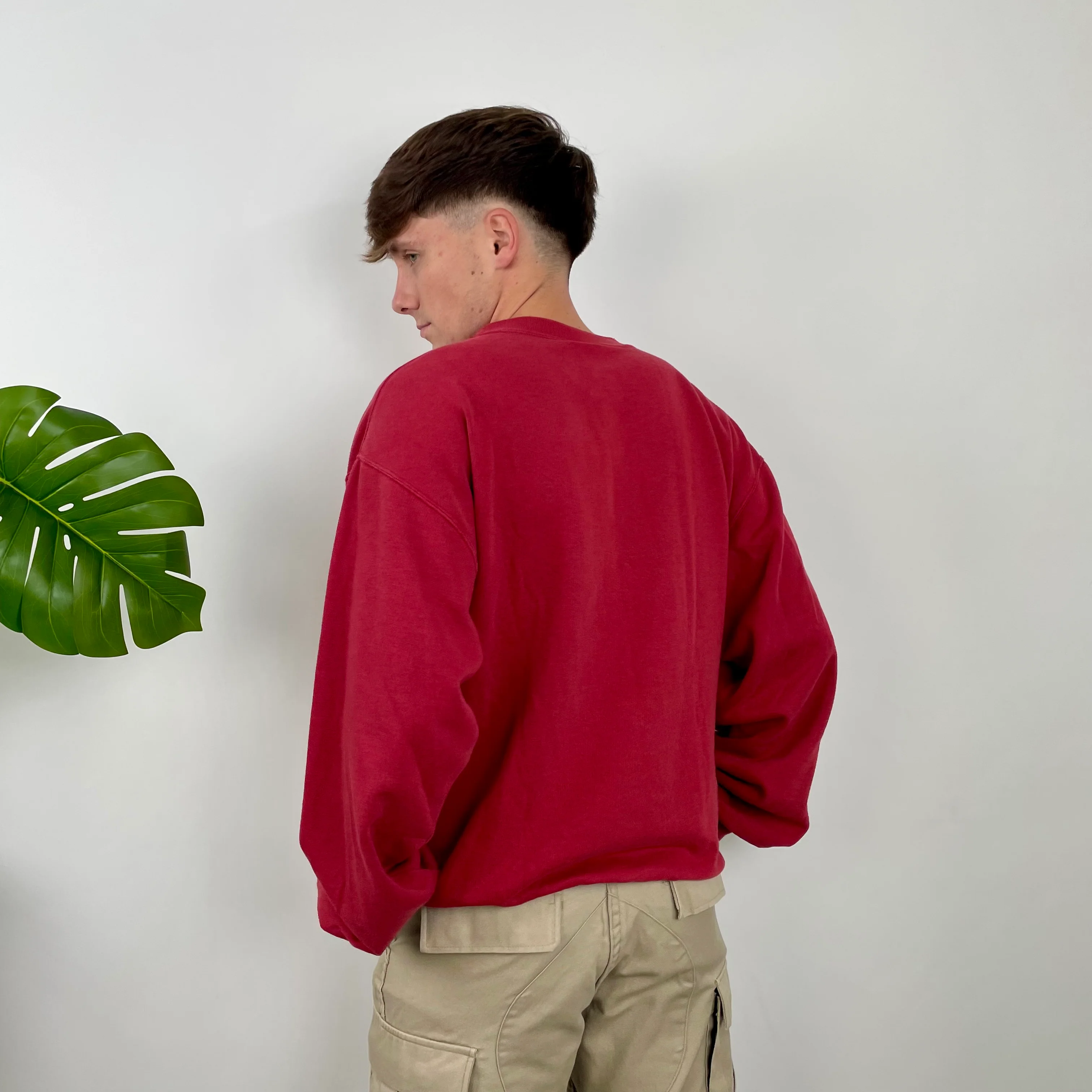 Timberland Red Embroidered Spell Out Sweatshirt (L) - Image 5