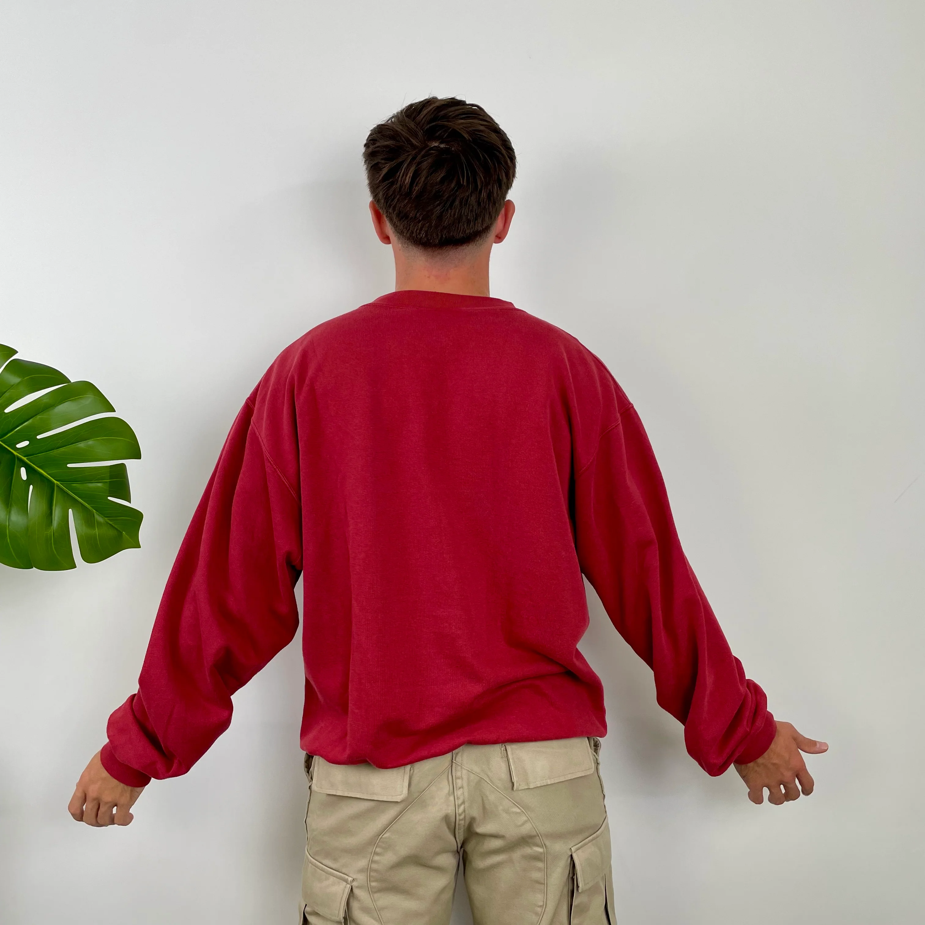 Timberland Red Embroidered Spell Out Sweatshirt (L) - Image 6