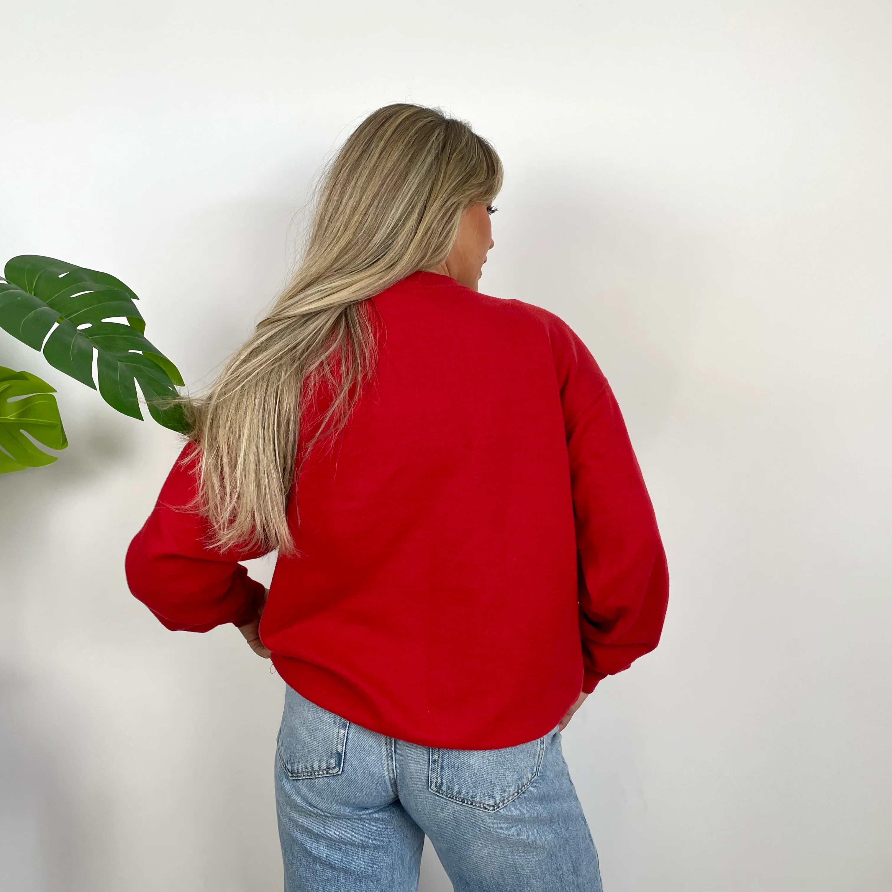 Timberland Red Embroidered Spell Out Sweatshirt (M) - Image 6
