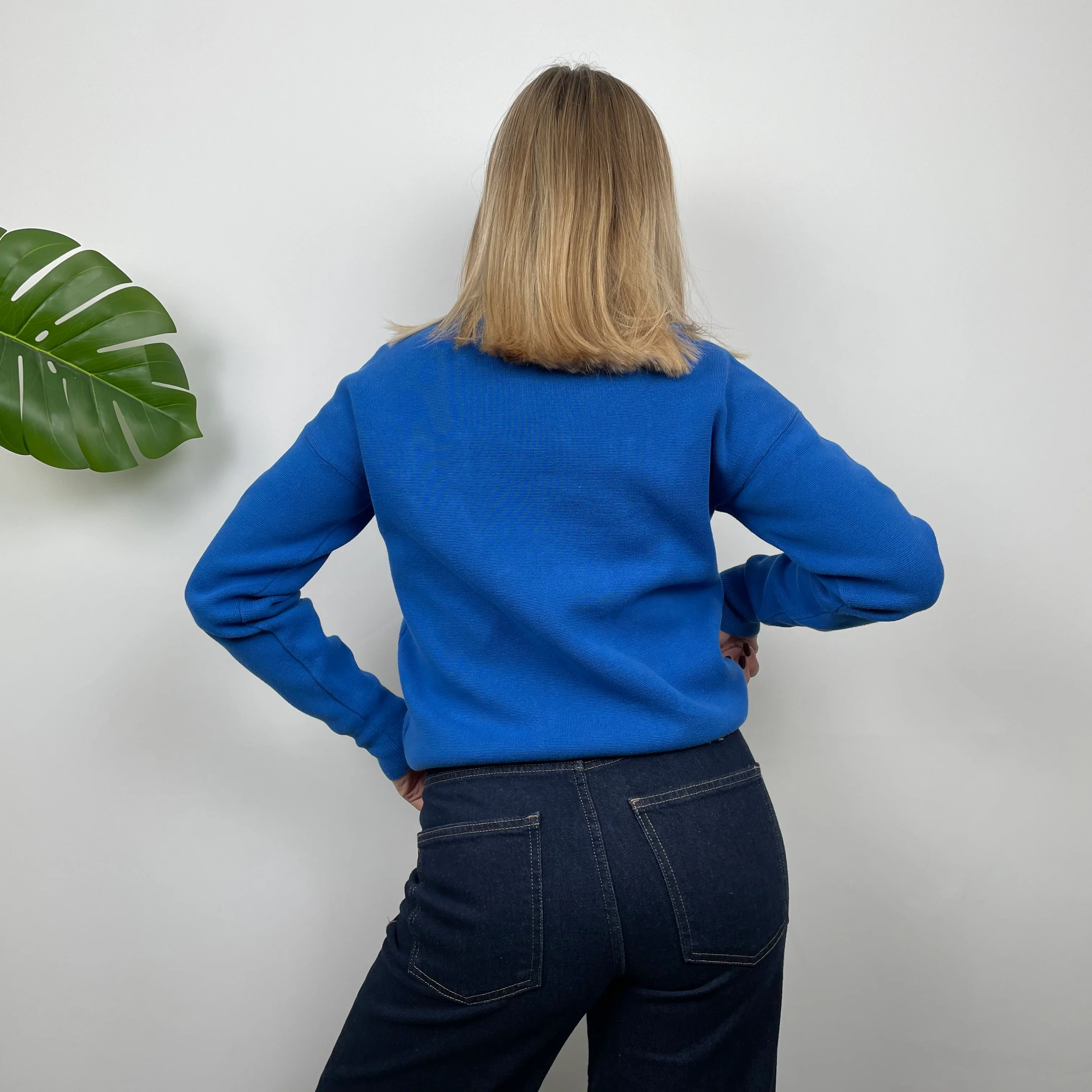 Tommy Hilfiger Blue Embroidered Spell Out Sweatshirt (S) - Image 5