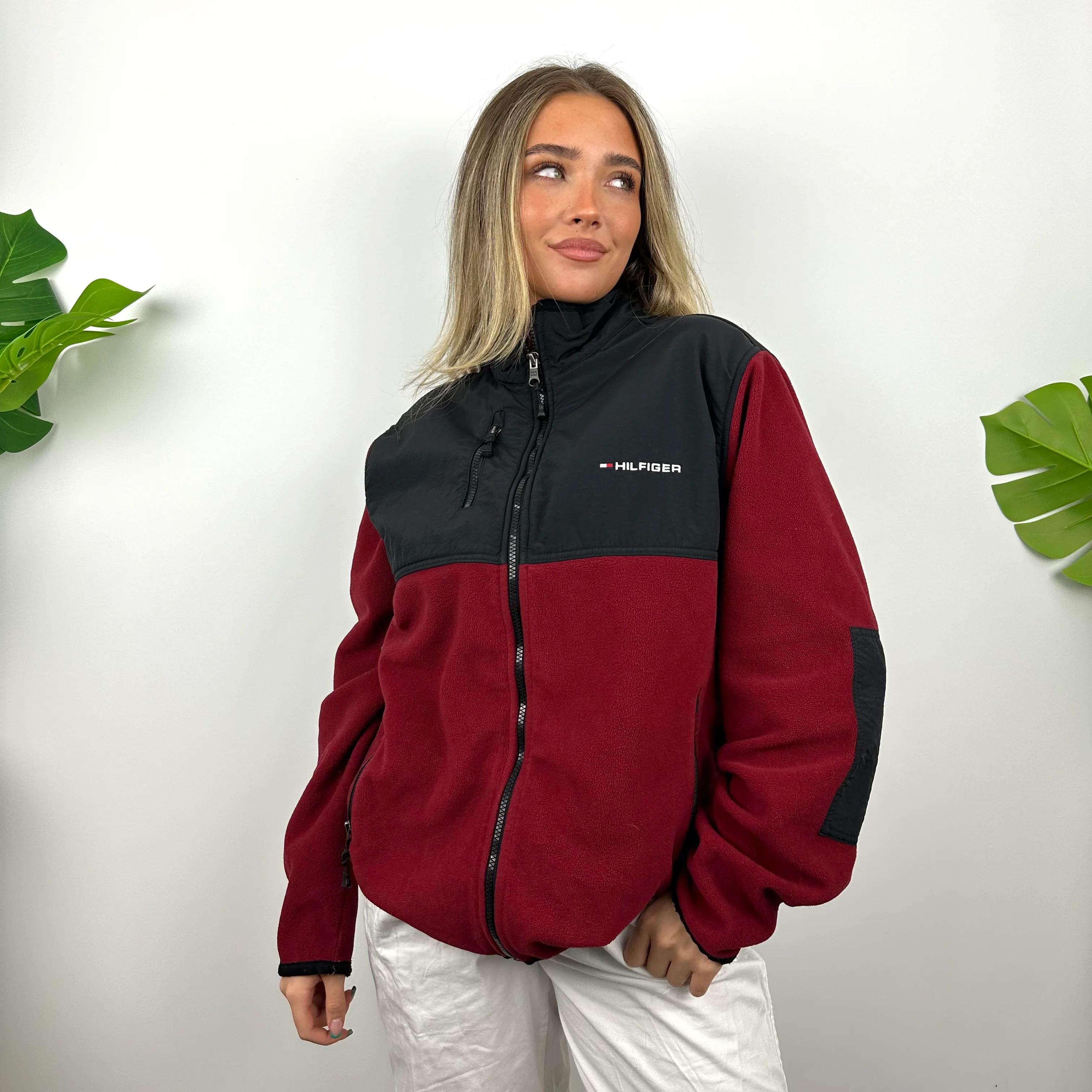 Tommy Hilfiger Red Denali Teddy Bear Fleece Zip Up Jacket (M) - Image 2