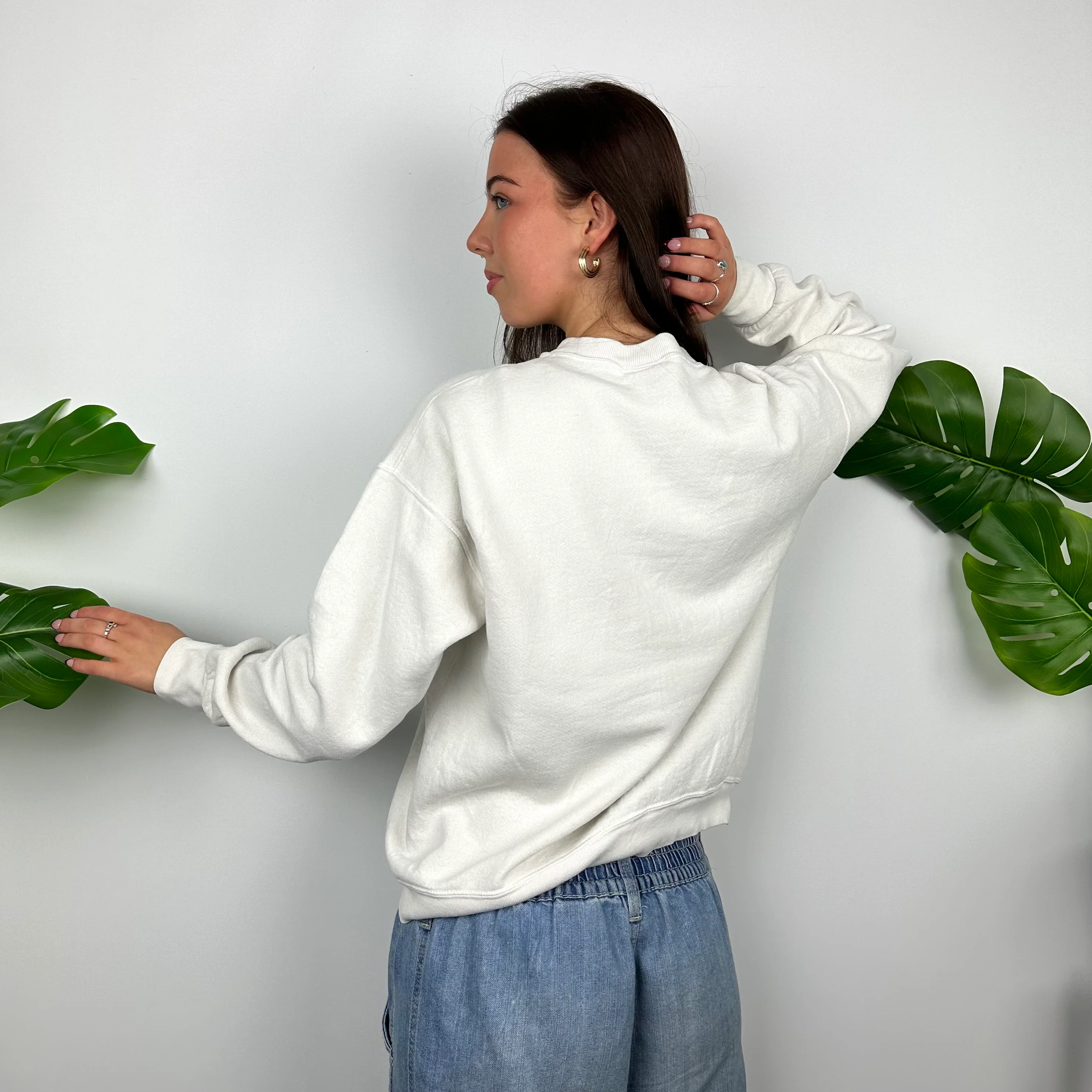 Tommy Hilfiger White Embroidered Spell Out Sweatshirt (M) - Image 7