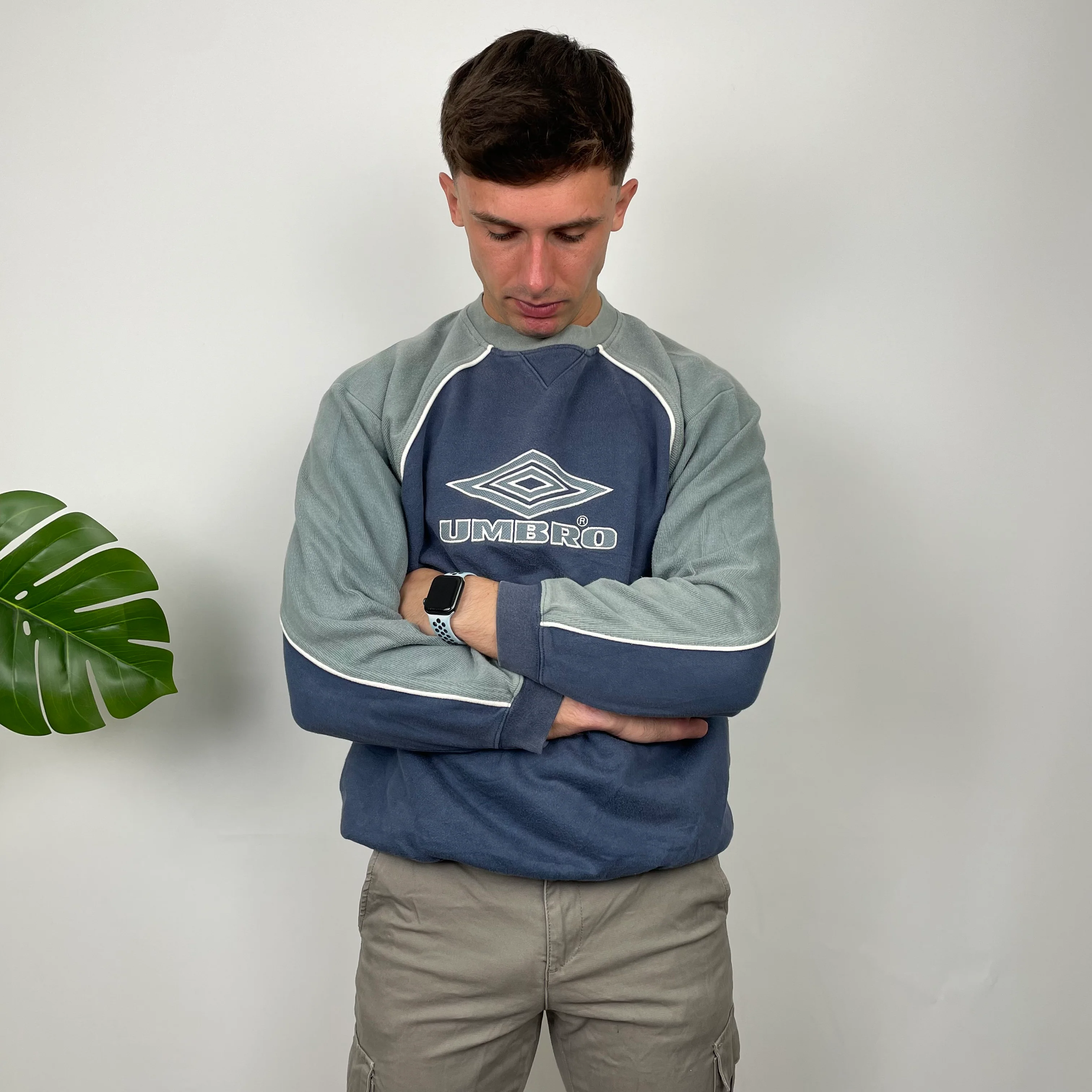 Umbro Blue Embroidered Spell Out Sweatshirt (L) - Image 2