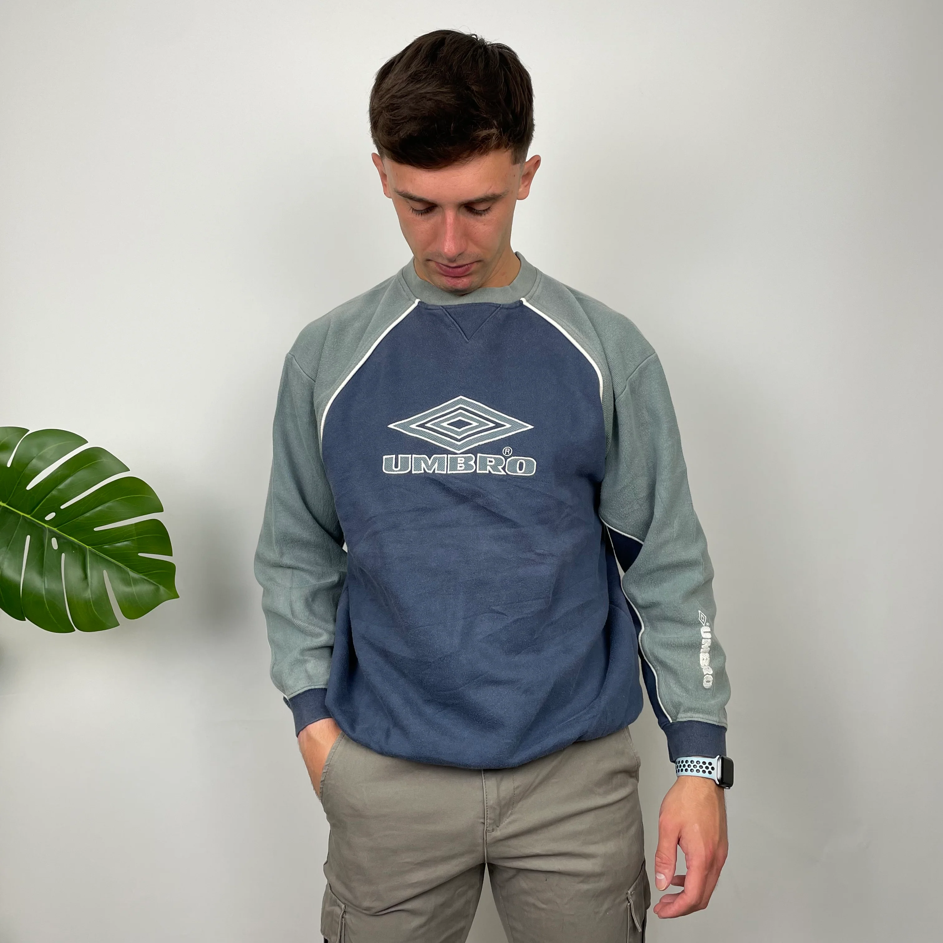 Umbro Blue Embroidered Spell Out Sweatshirt (L) - Image 4