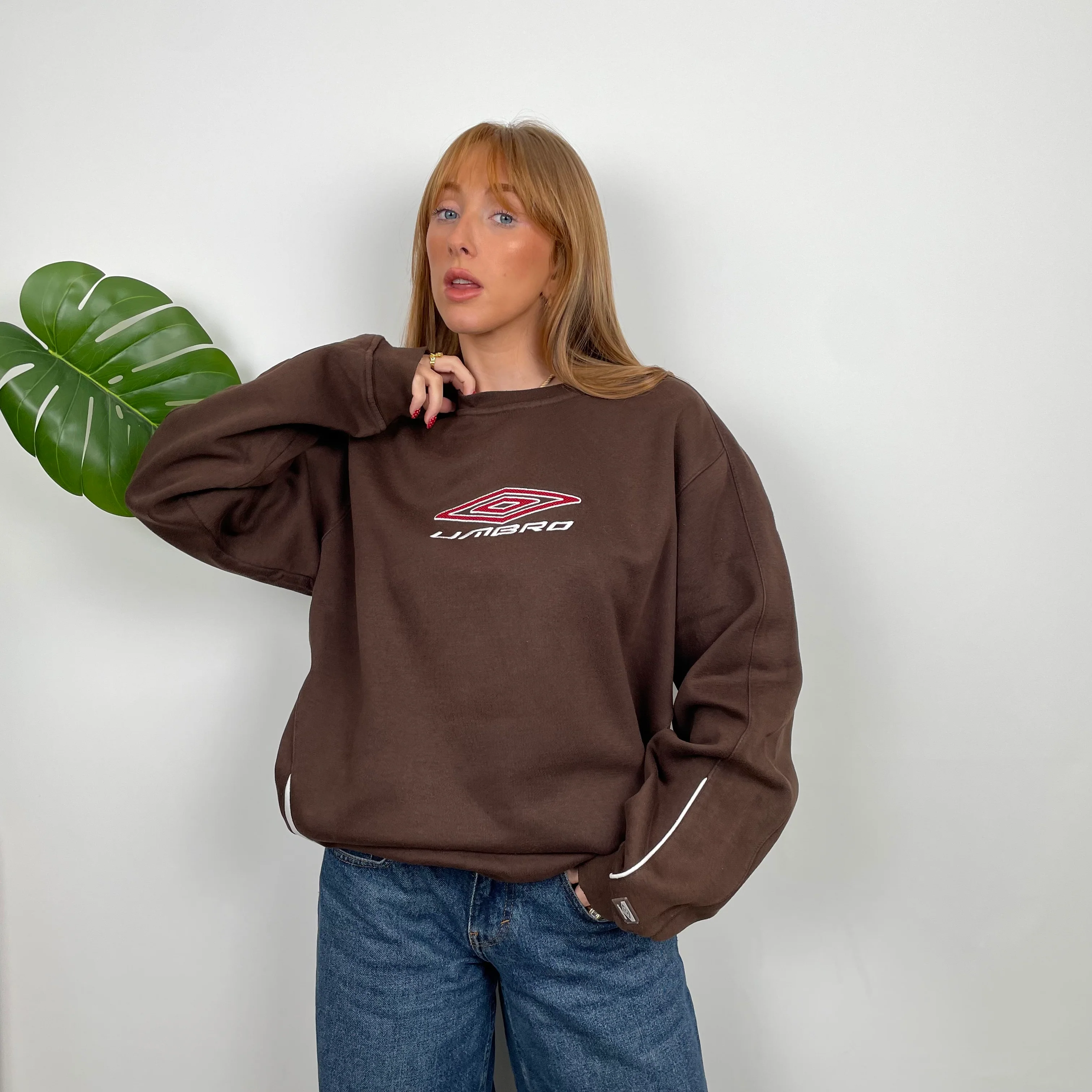 Umbro Brown Embroidered Spell Out Sweatshirt (M) - Image 2
