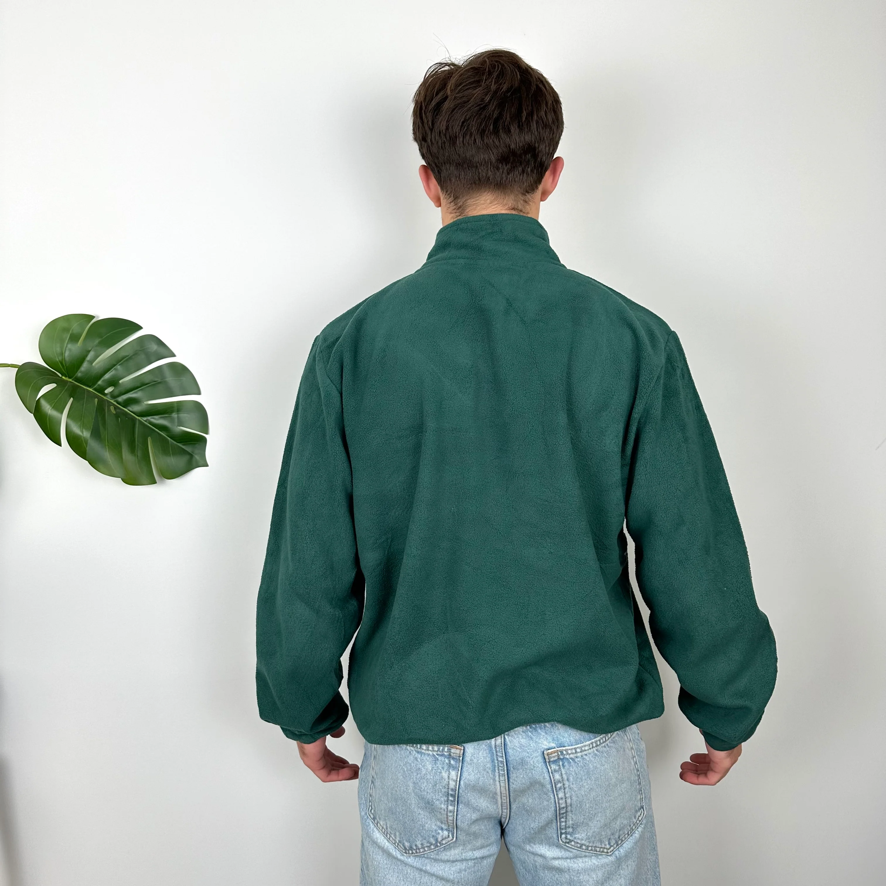 Umbro Green Embroidered Spell Out Teddy Bear Fleece Quarter Zip Sweatshirt (L) - Image 4