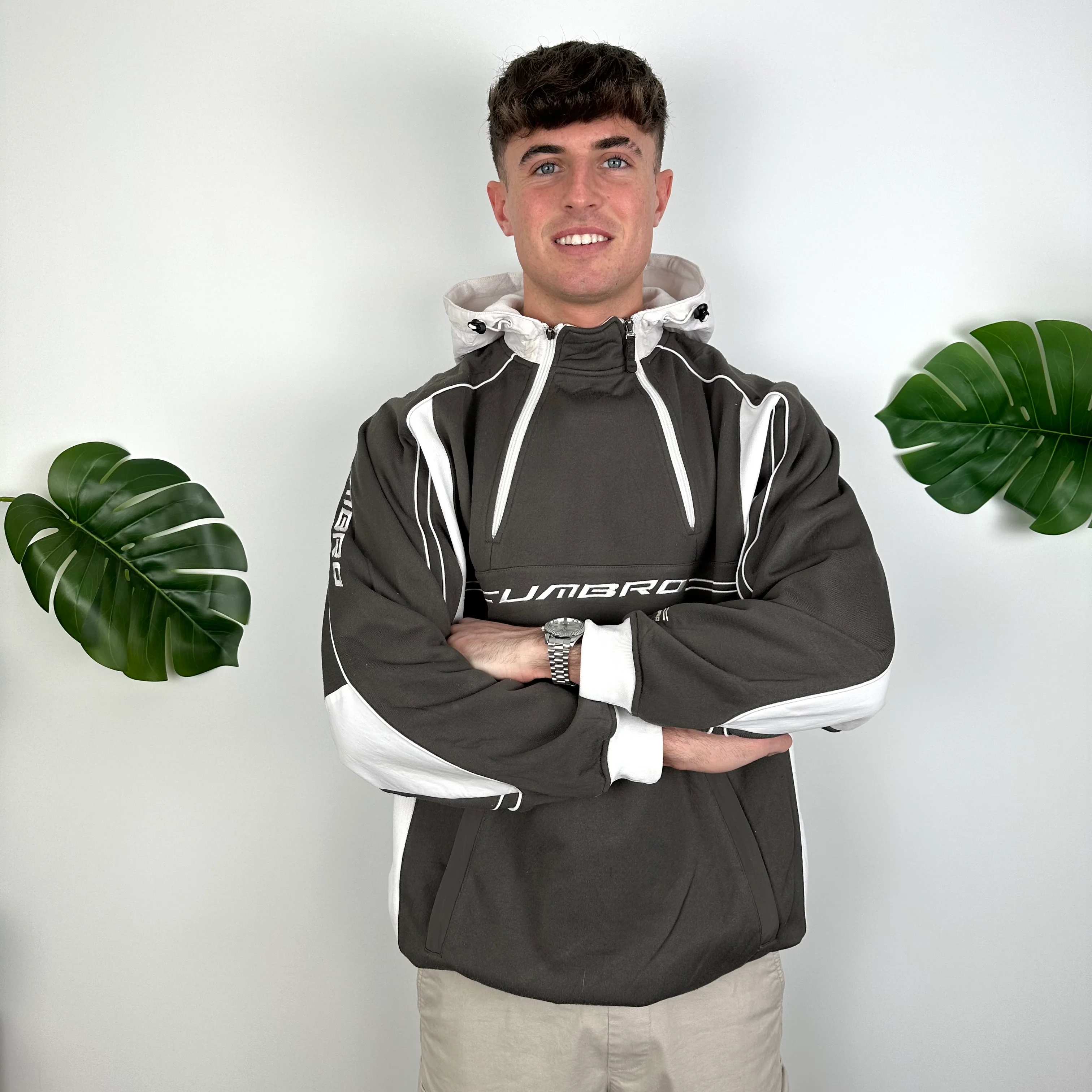 Umbro Grey Embroidered Spell Out Hoodie (XL) - Image 2