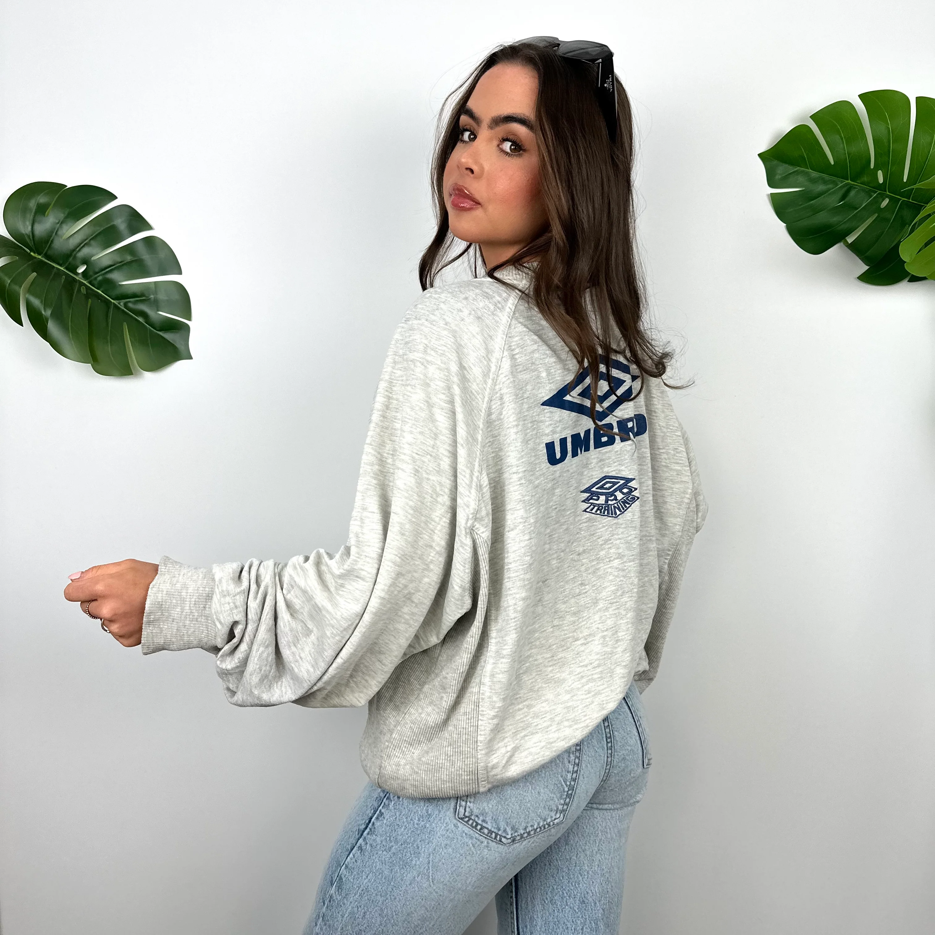 Umbro Grey Embroidered Spell Out Sweatshirt (L) - Image 3