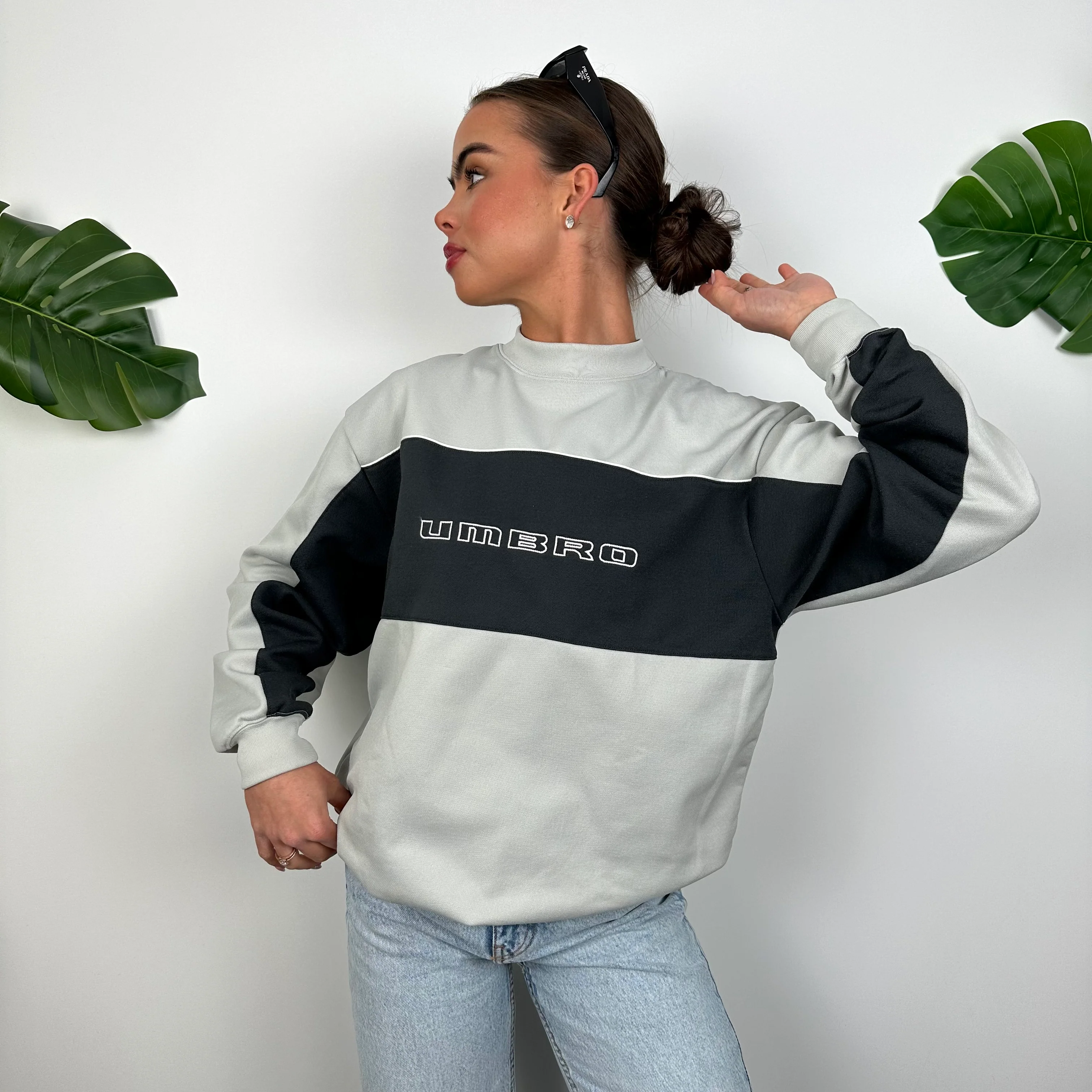 Umbro Grey Embroidered Spell Out Sweatshirt (S) - Image 2