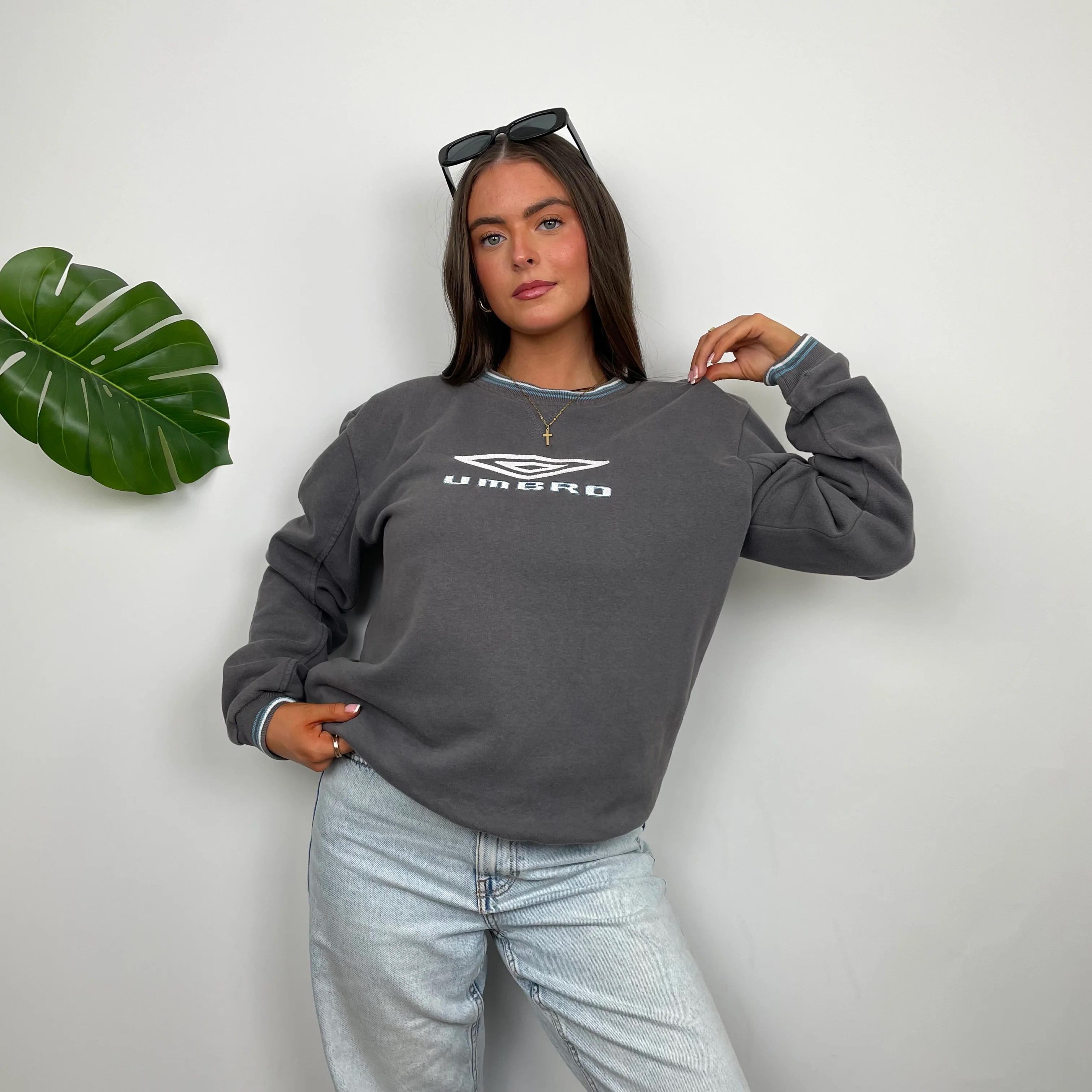 Umbro Grey Embroidered Spell Out Sweatshirt (S) - Image 2