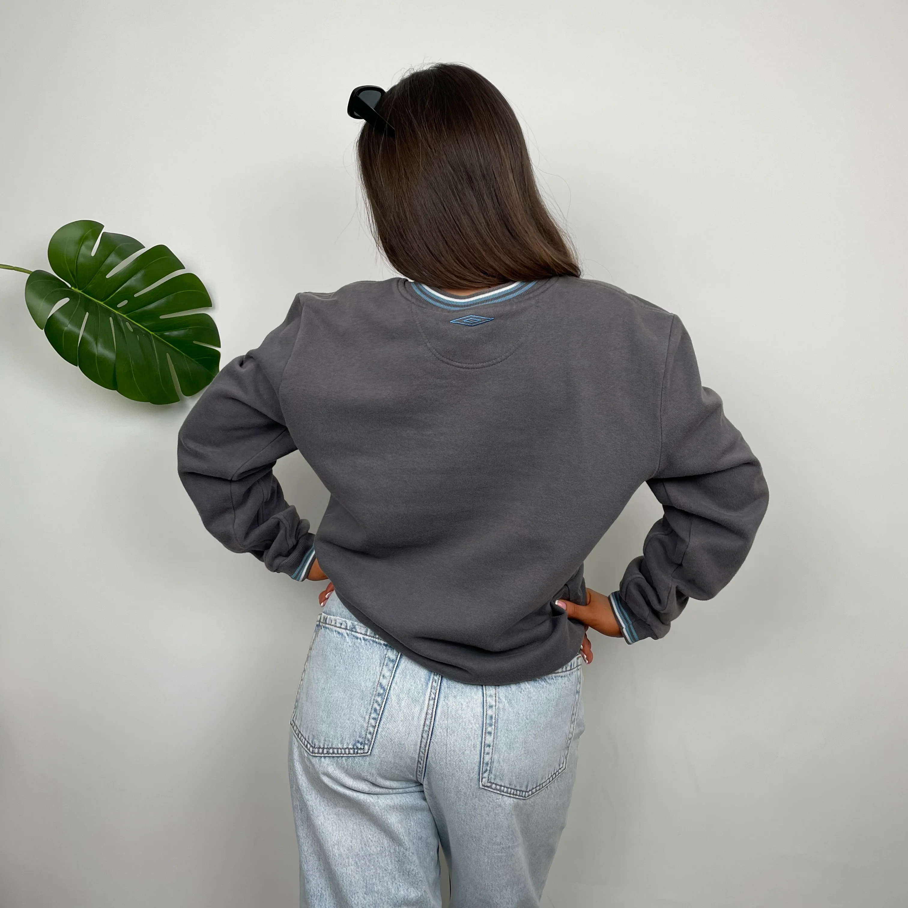 Umbro Grey Embroidered Spell Out Sweatshirt (S) - Image 5
