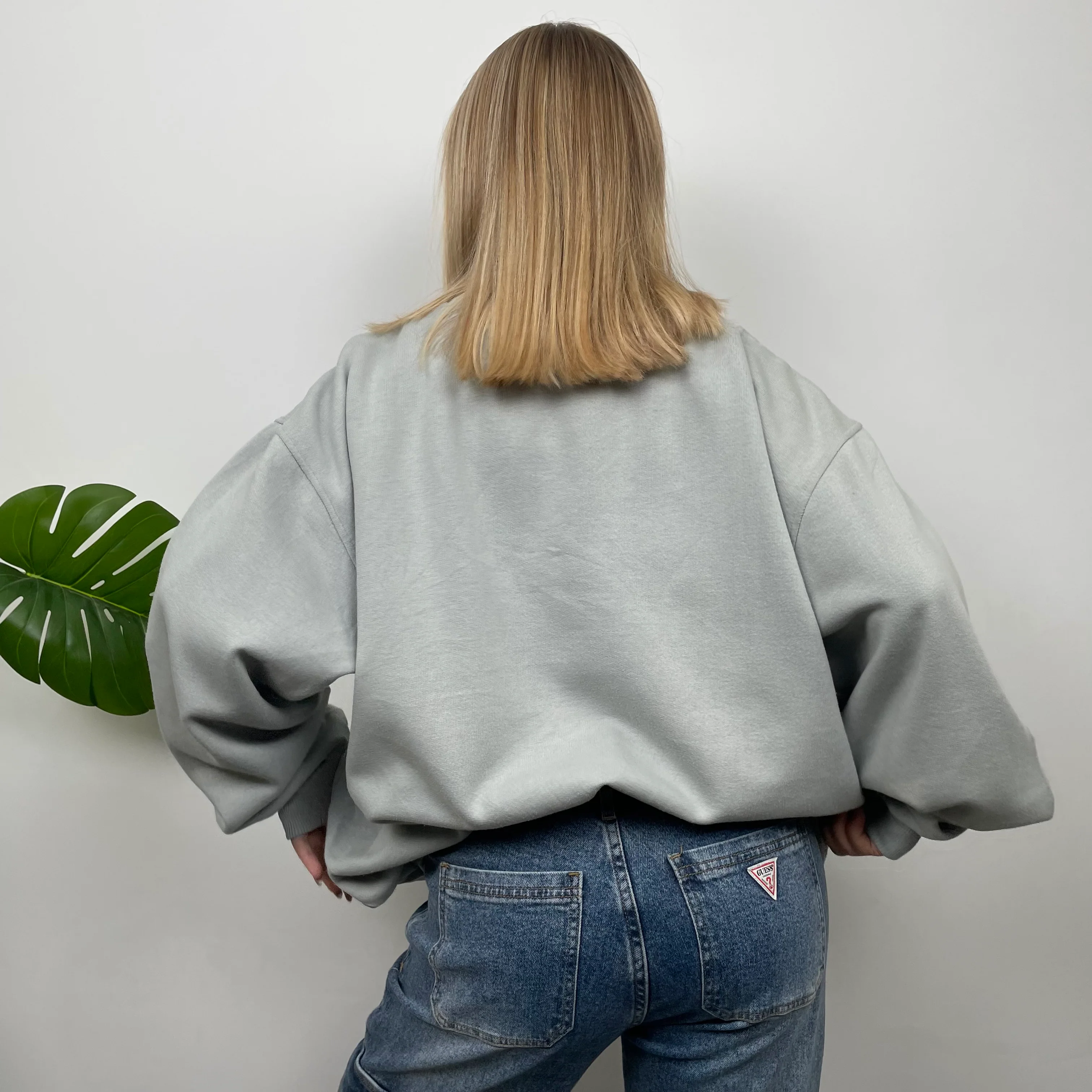 Umbro Grey Green Embroidered Spell Out Sweatshirt (L) - Image 6