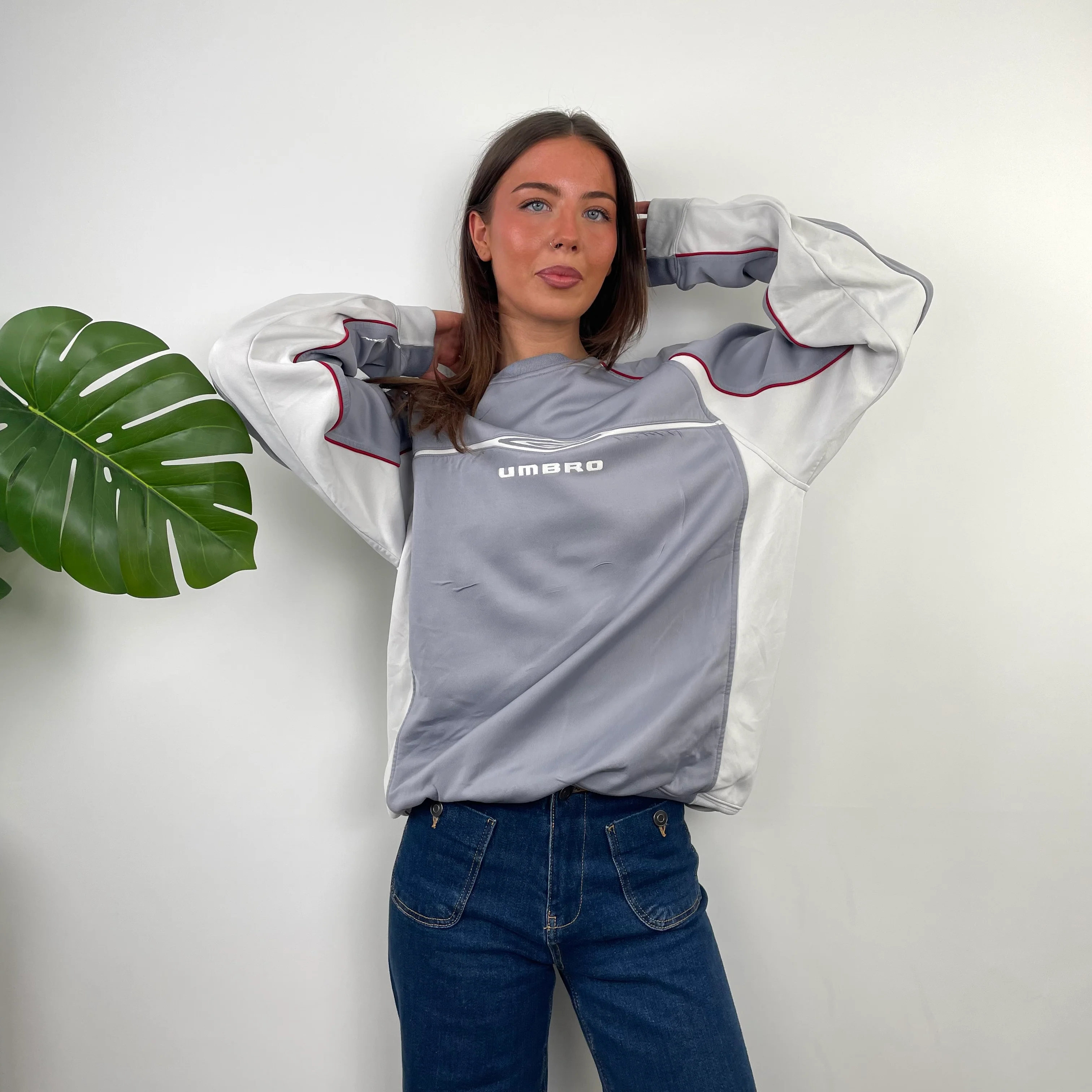 Umbro Grey Embroidered Spell Out Sweatshirt (L)