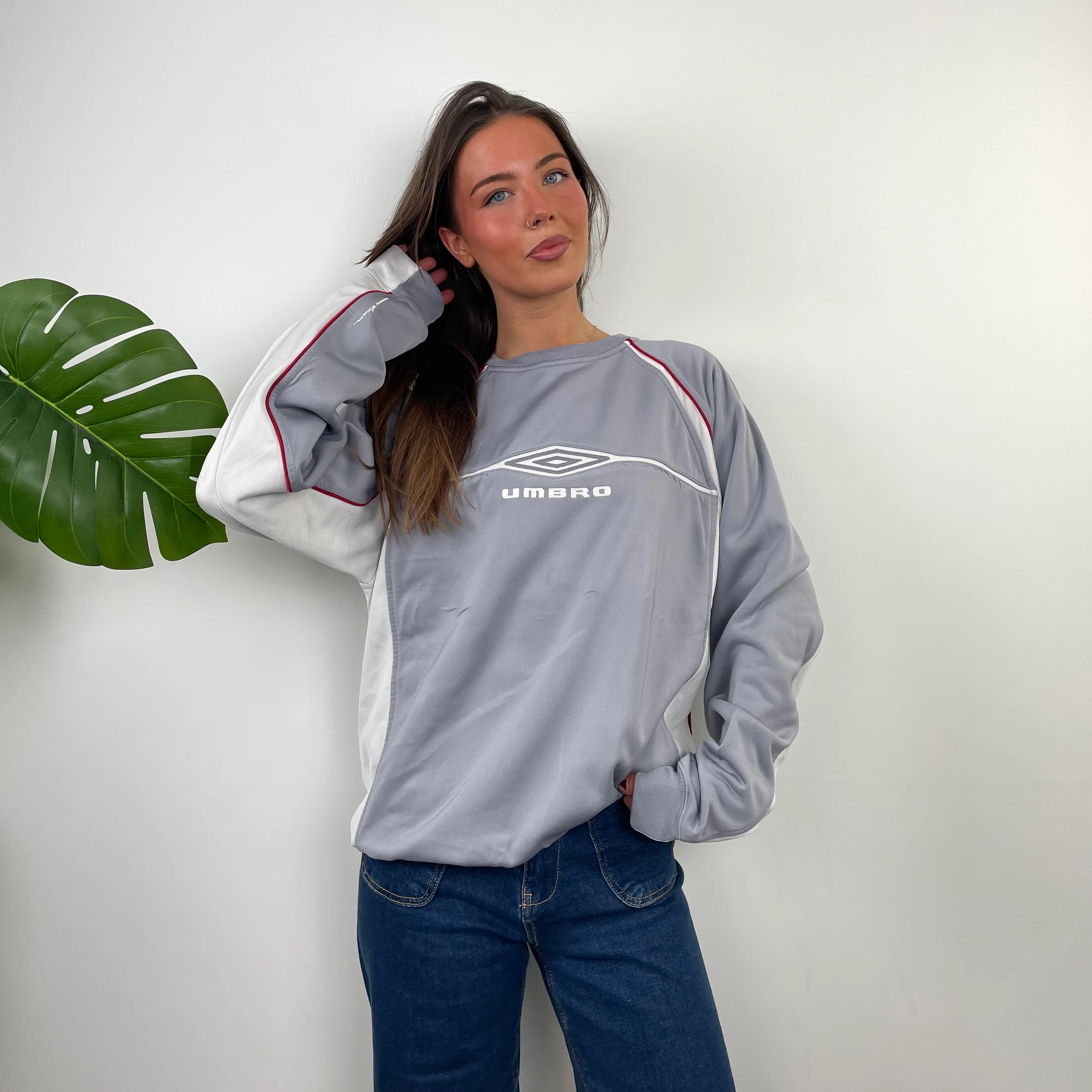 Umbro Grey Embroidered Spell Out Sweatshirt (L) - Image 2