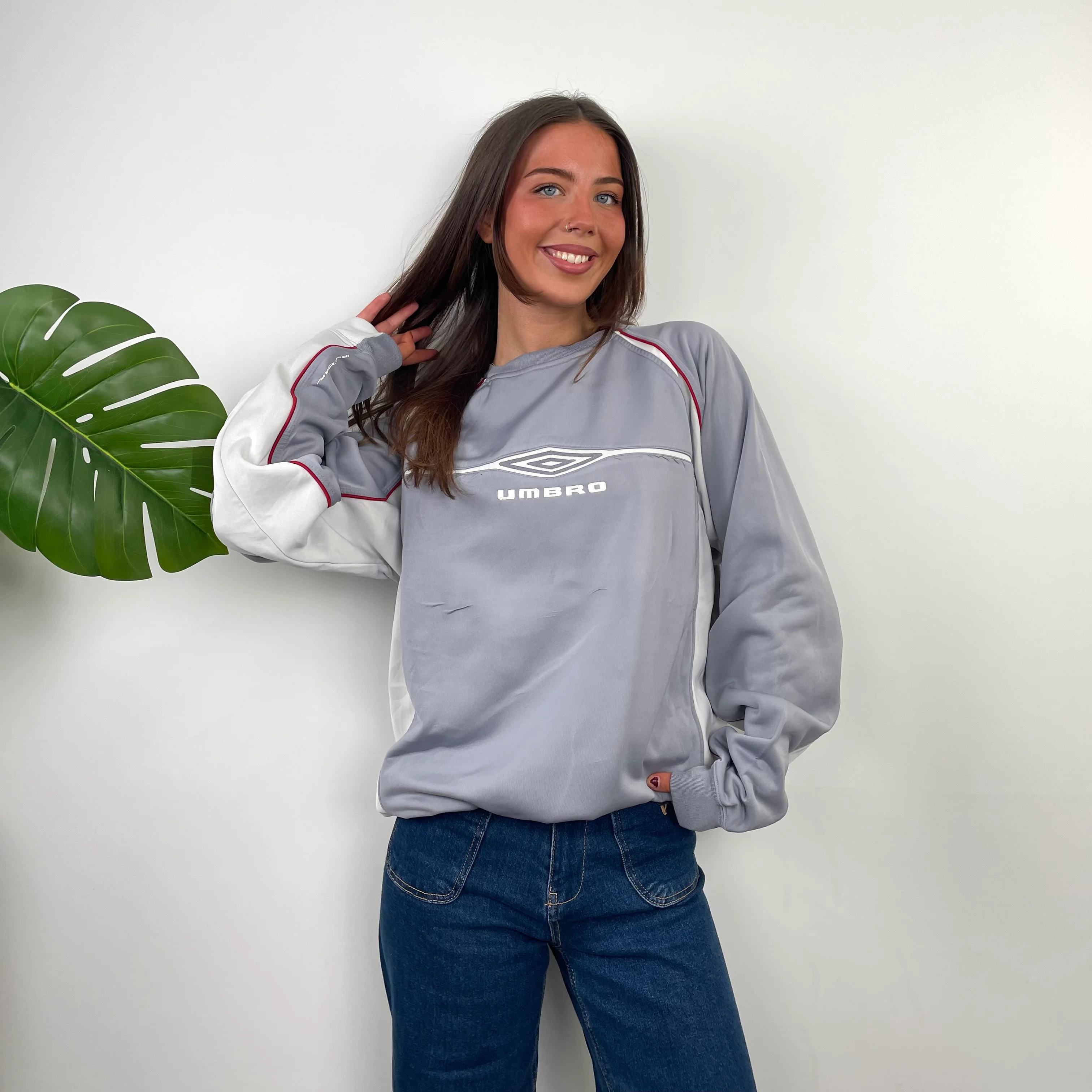 Umbro Grey Embroidered Spell Out Sweatshirt (L) - Image 4