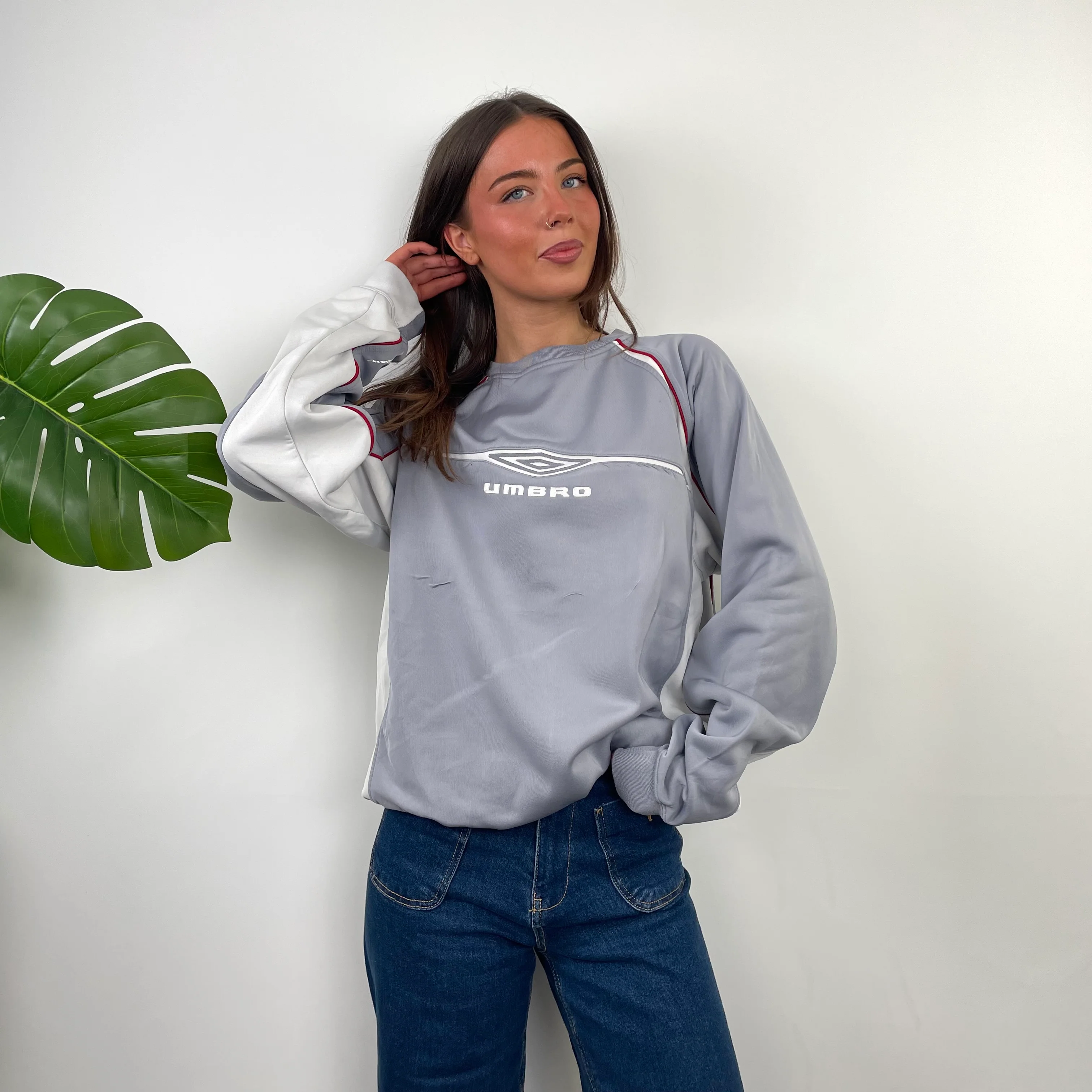 Umbro Grey Embroidered Spell Out Sweatshirt (L) - Image 5