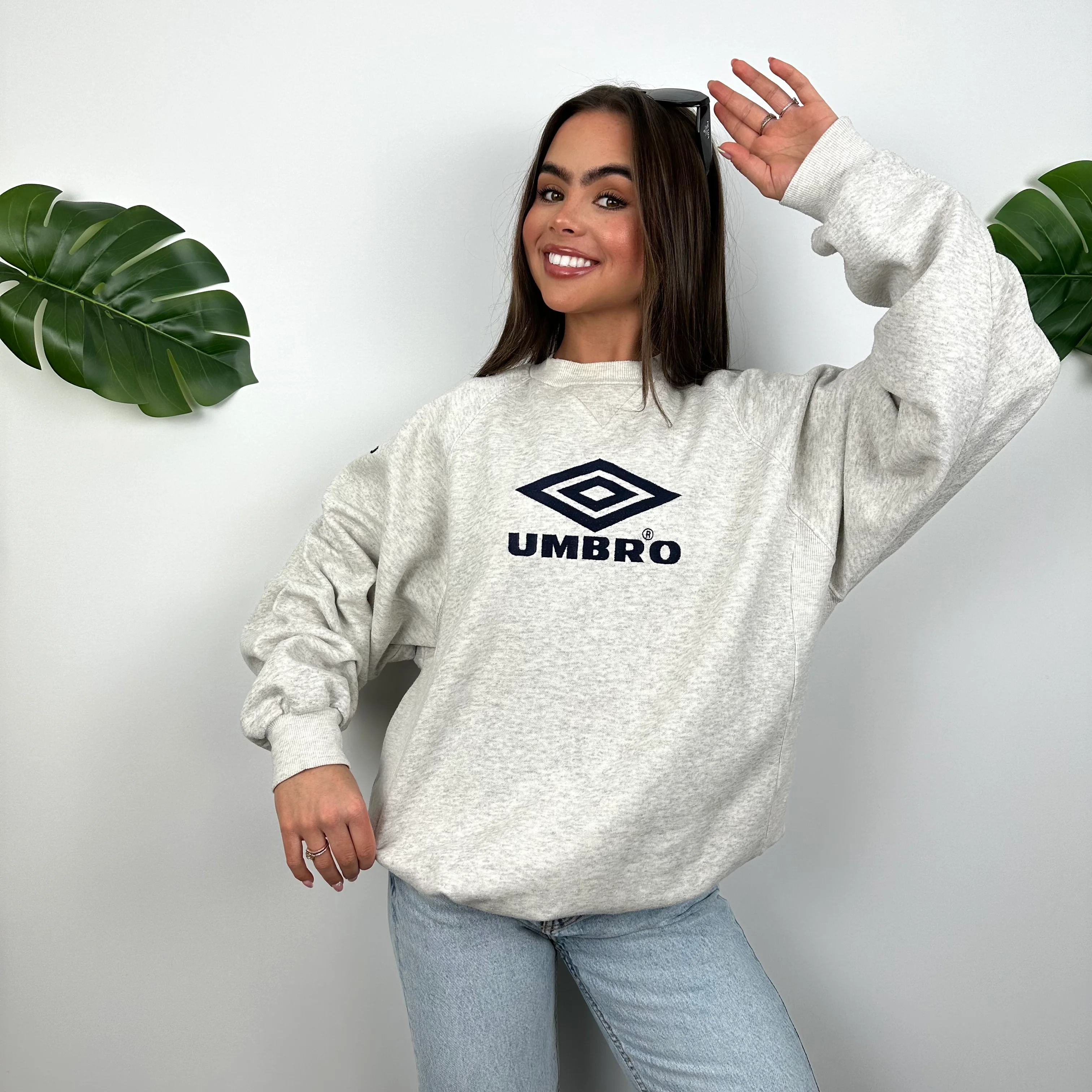 Umbro Grey Embroidered Spell Out Sweatshirt (L)