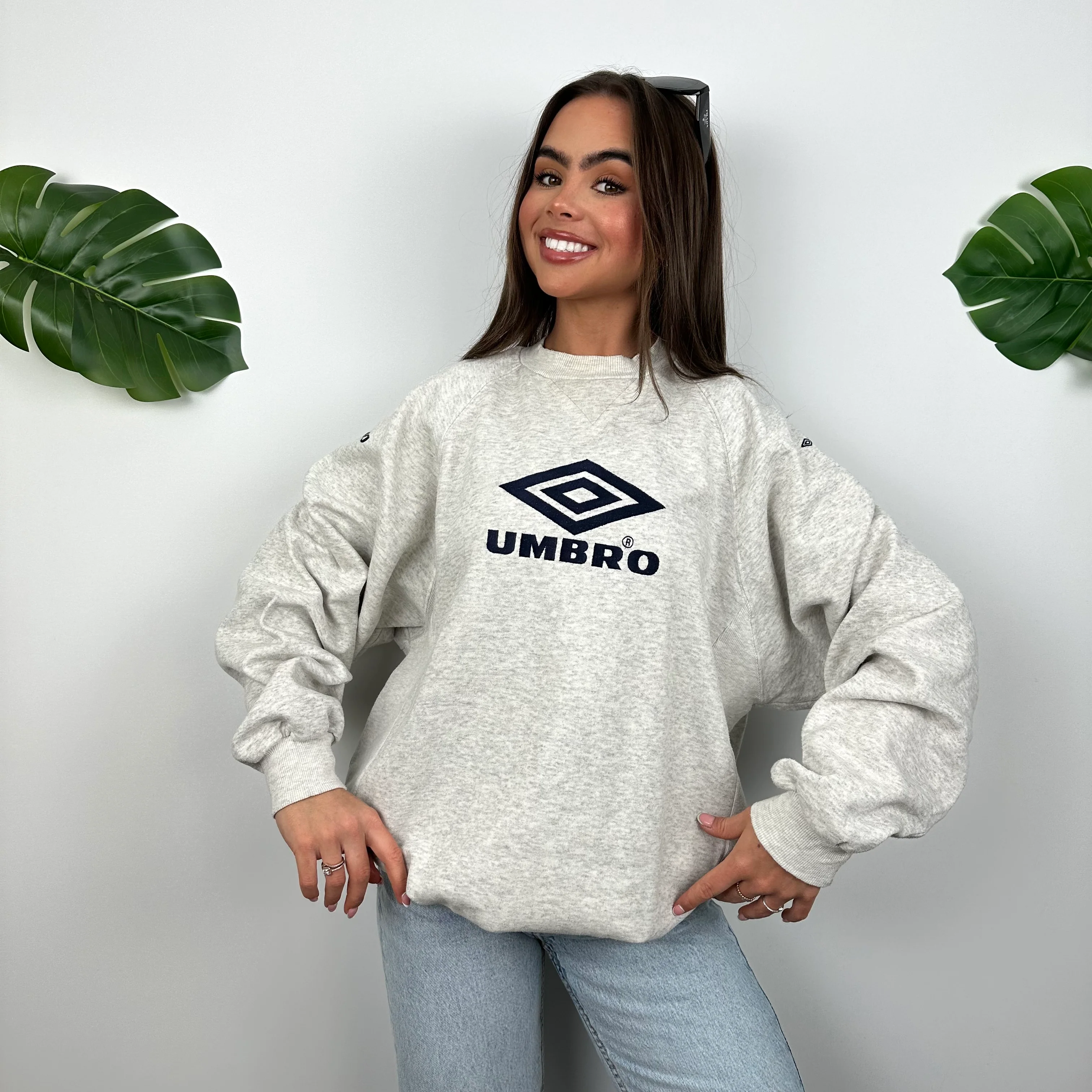 Umbro Grey Embroidered Spell Out Sweatshirt (L) - Image 2