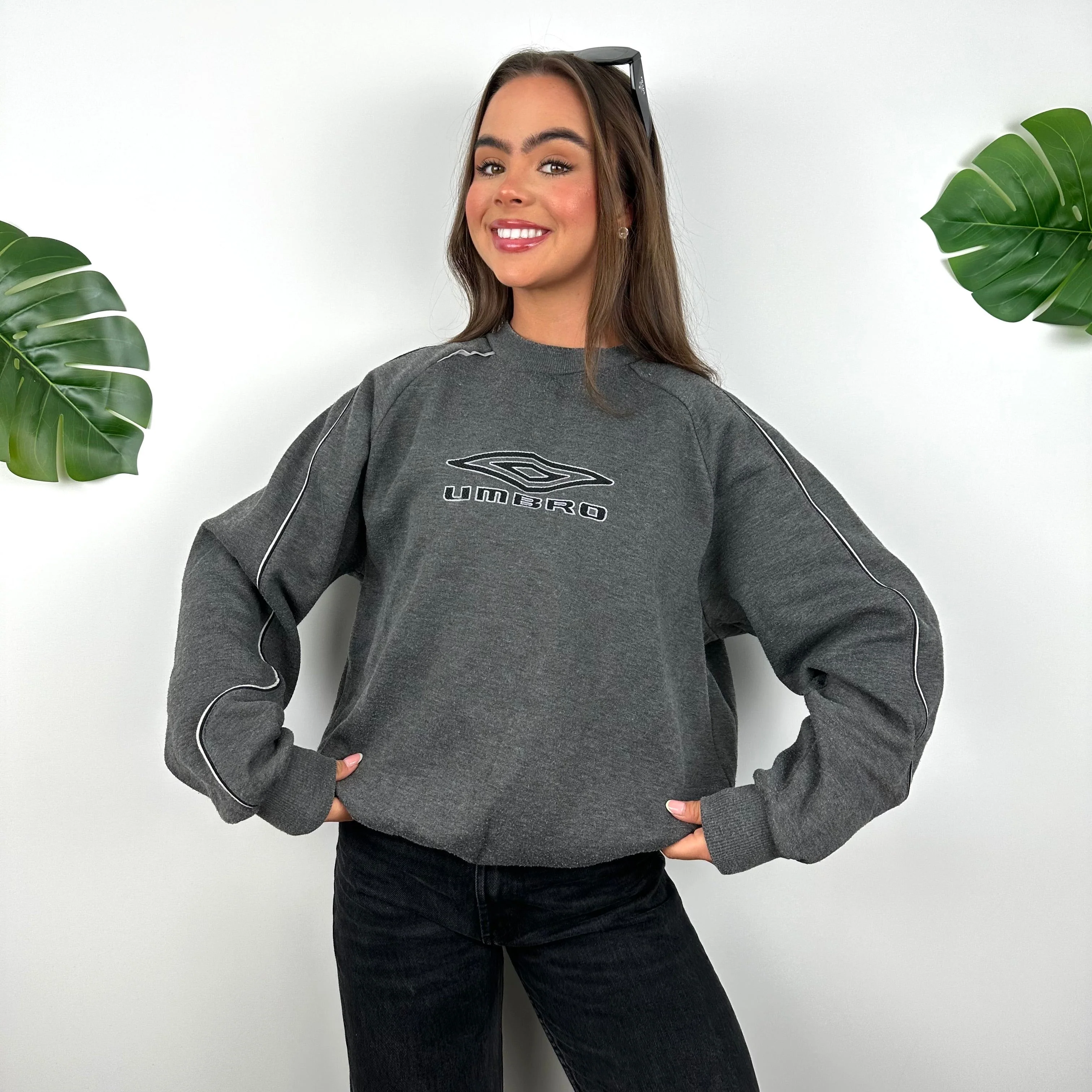 Umbro Grey Embroidered Spell Out Sweatshirt (M) - Image 2