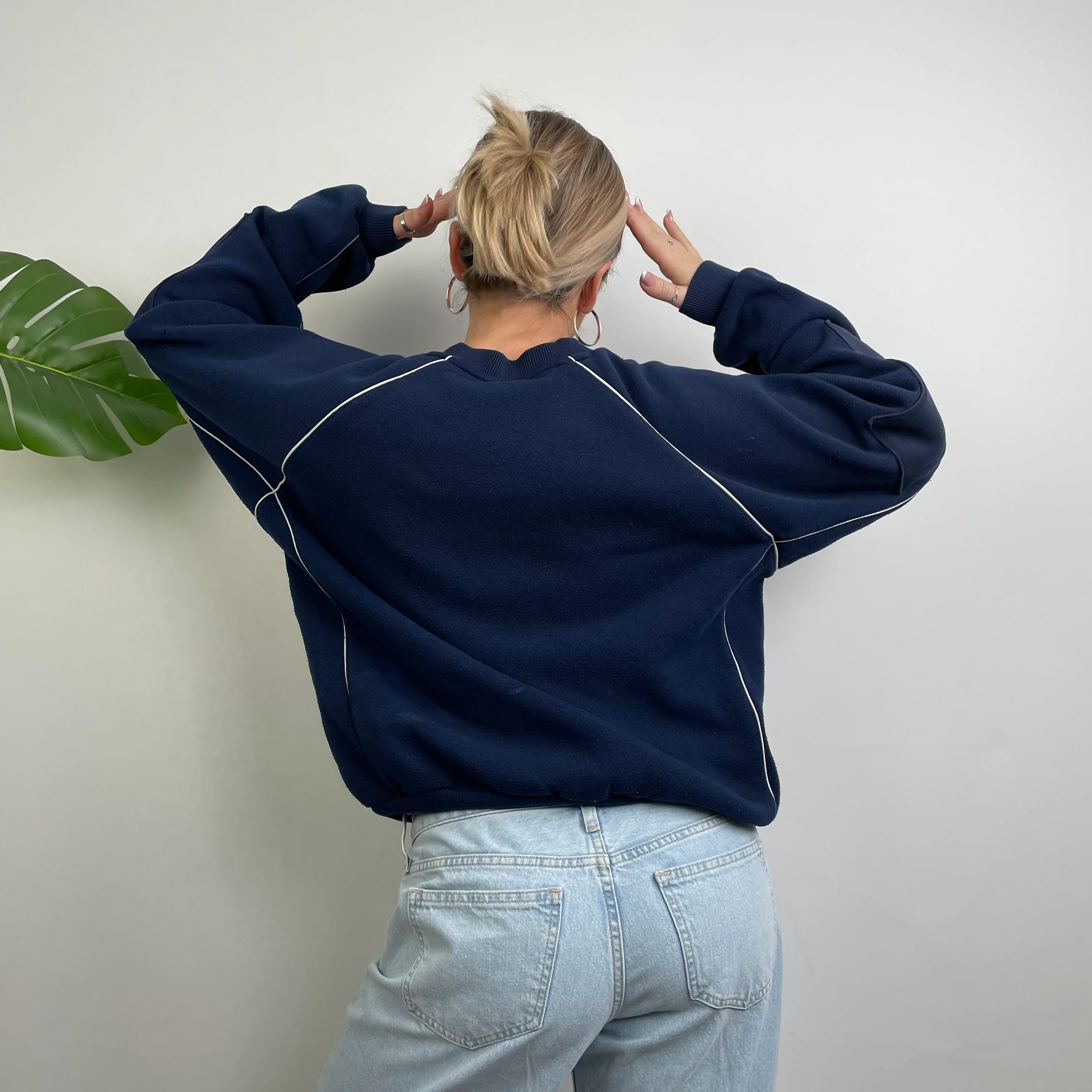 Umbro Navy Embroidered Spell Out Sweatshirt (S) - Image 6