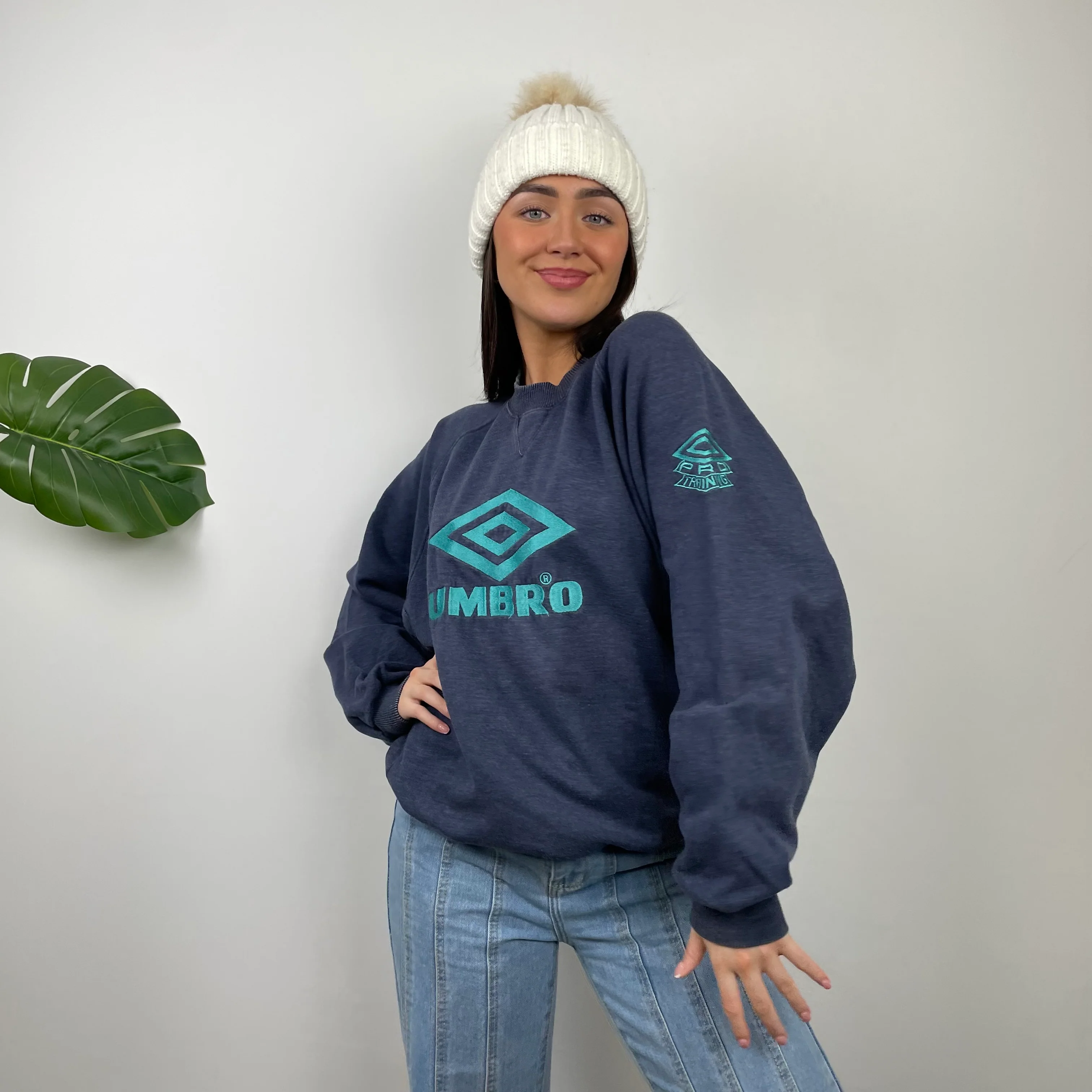 Umbro Navy Embroidered Spell Out Sweatshirt (L) - Image 12
