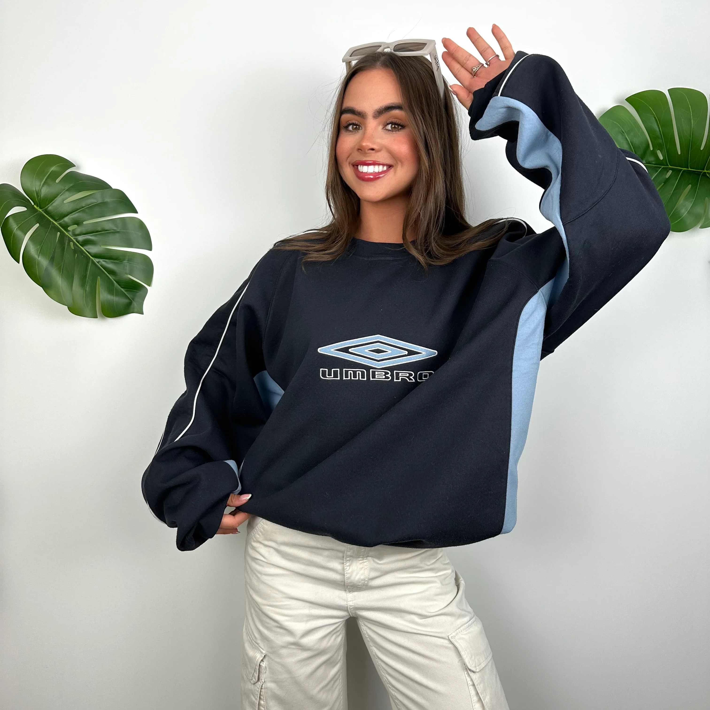 Umbro Navy Embroidered Spell Out Sweatshirt (XL) - Image 6
