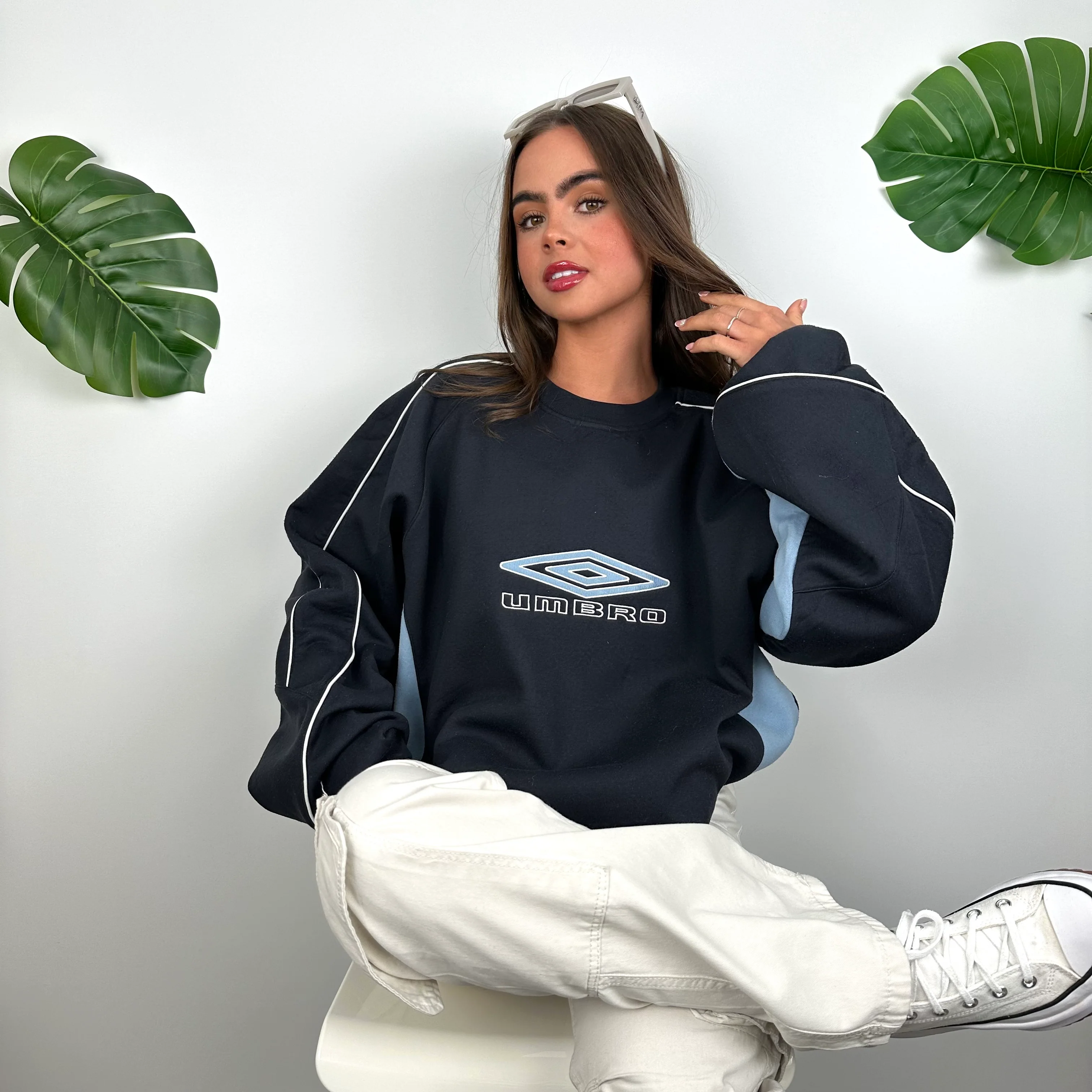 Umbro Navy Embroidered Spell Out Sweatshirt (XL) - Image 7