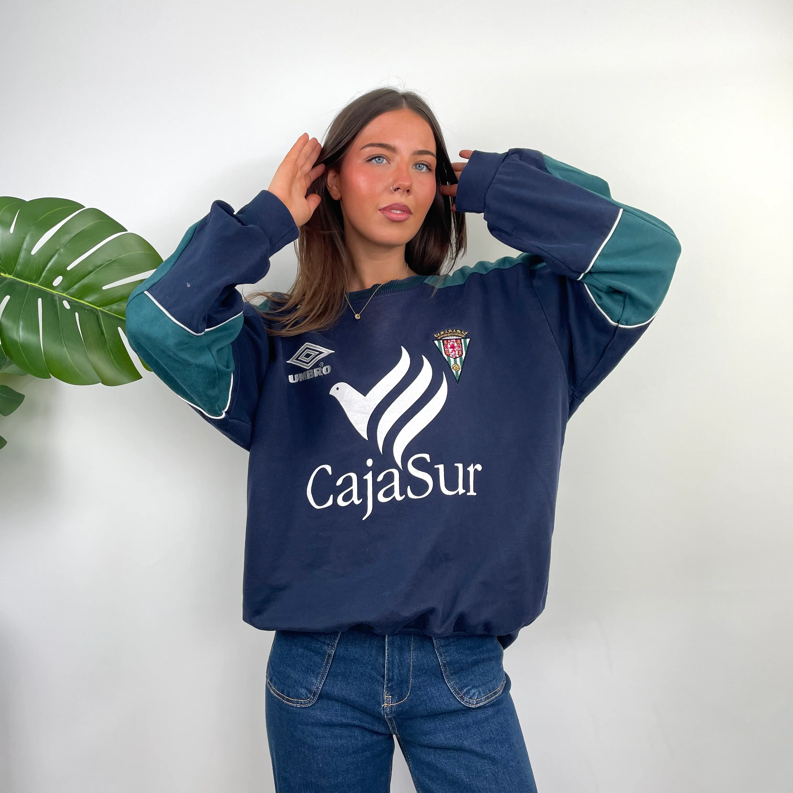 Umbro Navy Embroidered Spell Out Sweatshirt (S)