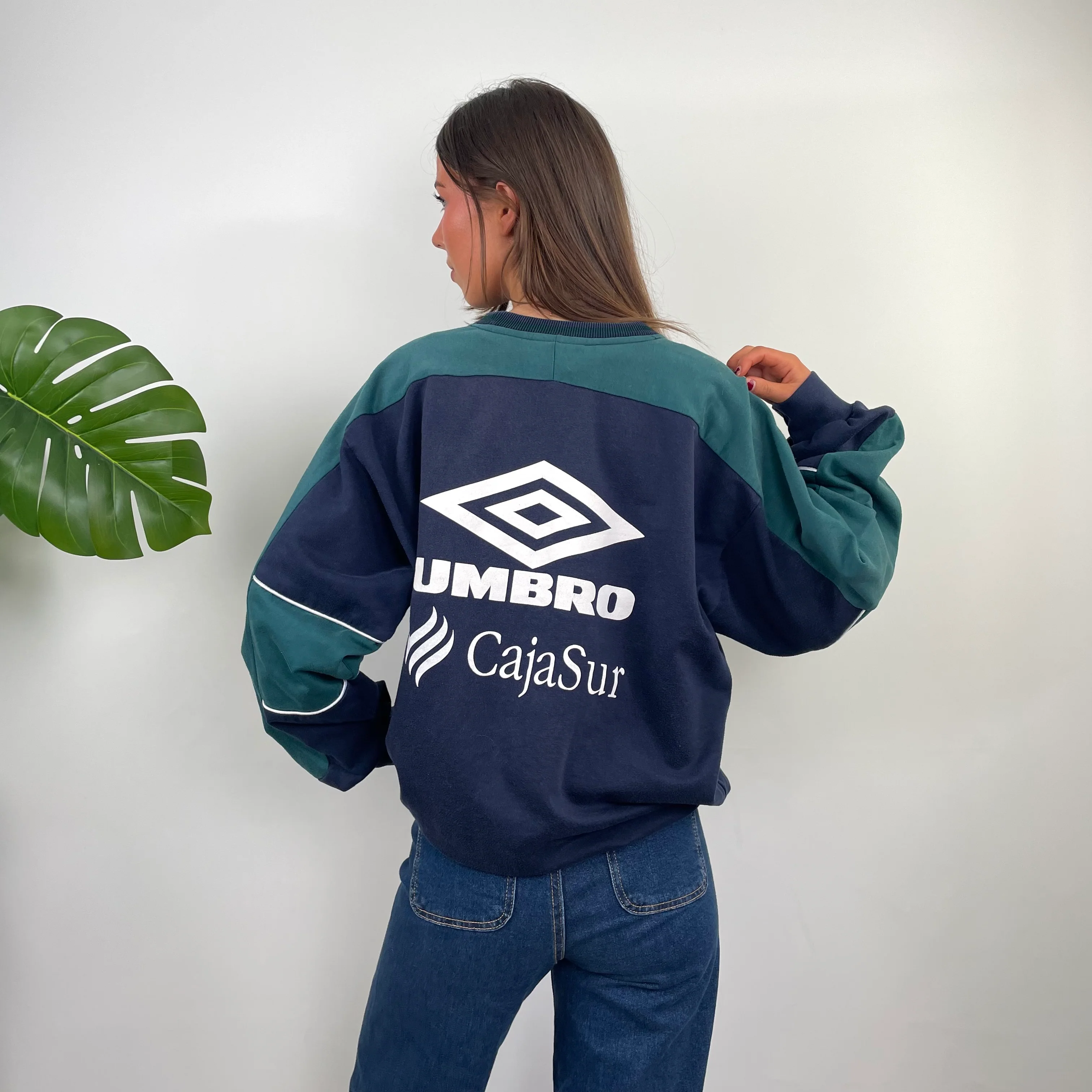Umbro Navy Embroidered Spell Out Sweatshirt (S) - Image 5