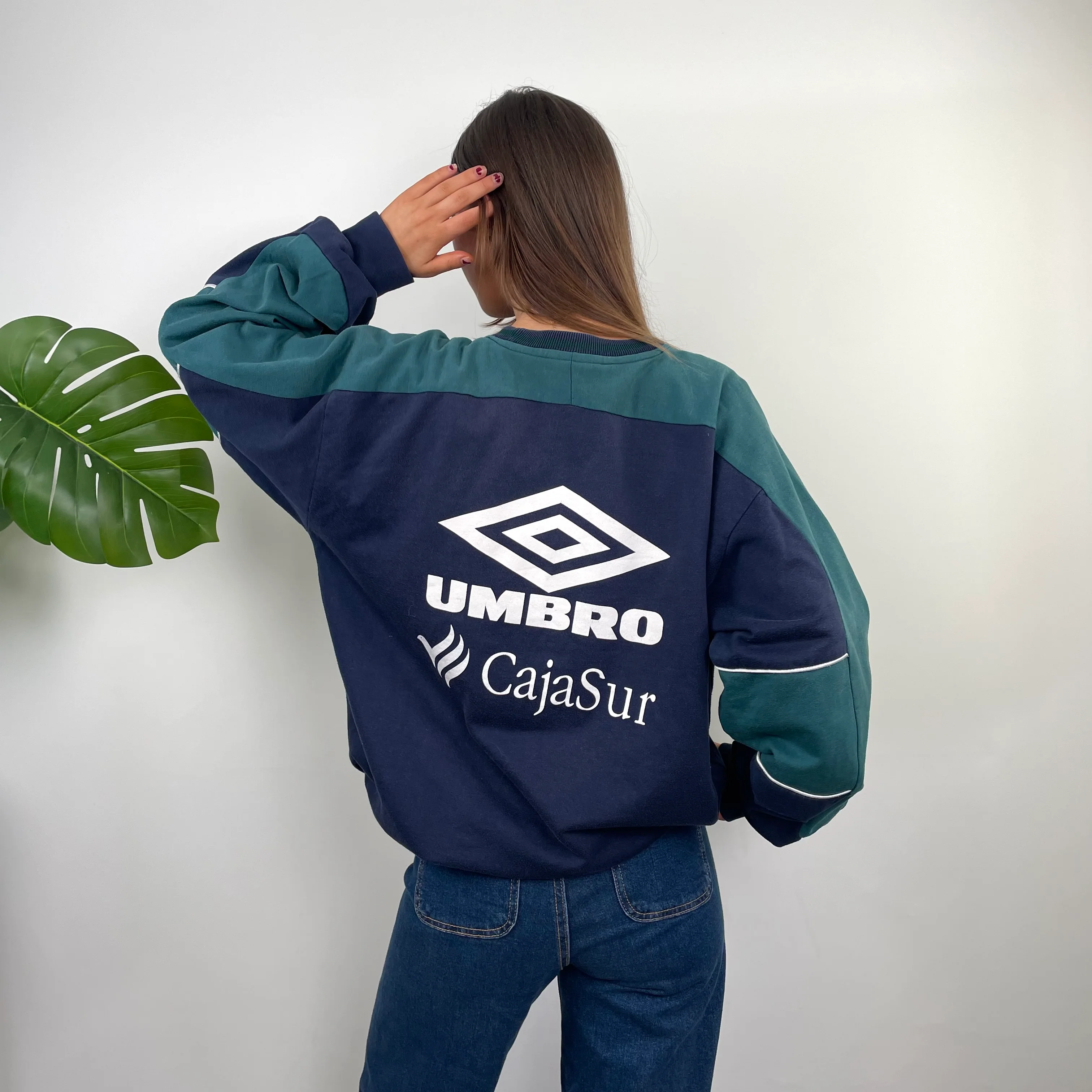 Umbro Navy Embroidered Spell Out Sweatshirt (S) - Image 6