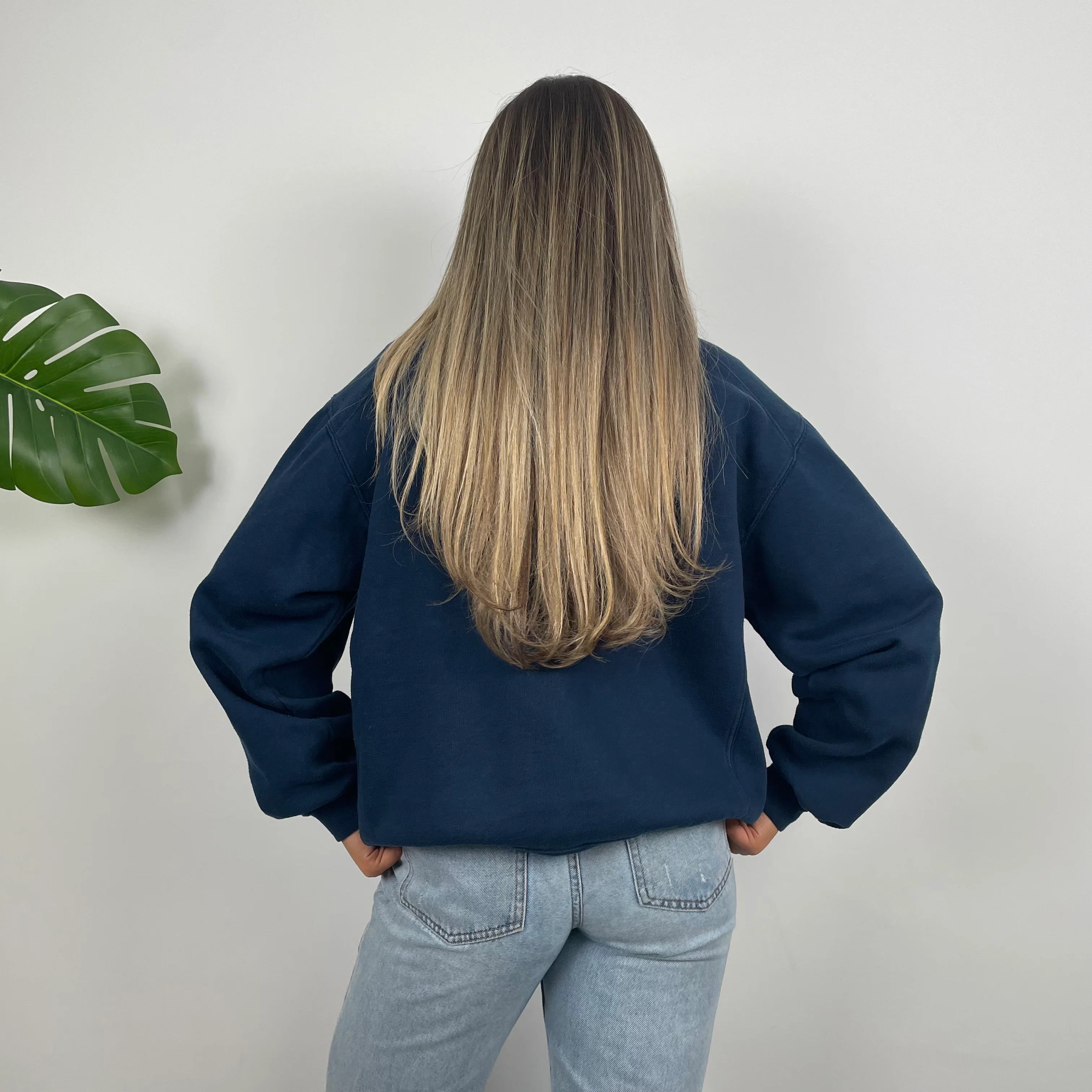 Umbro Navy Embroidered Spell Out Sweatshirt (S) - Image 7
