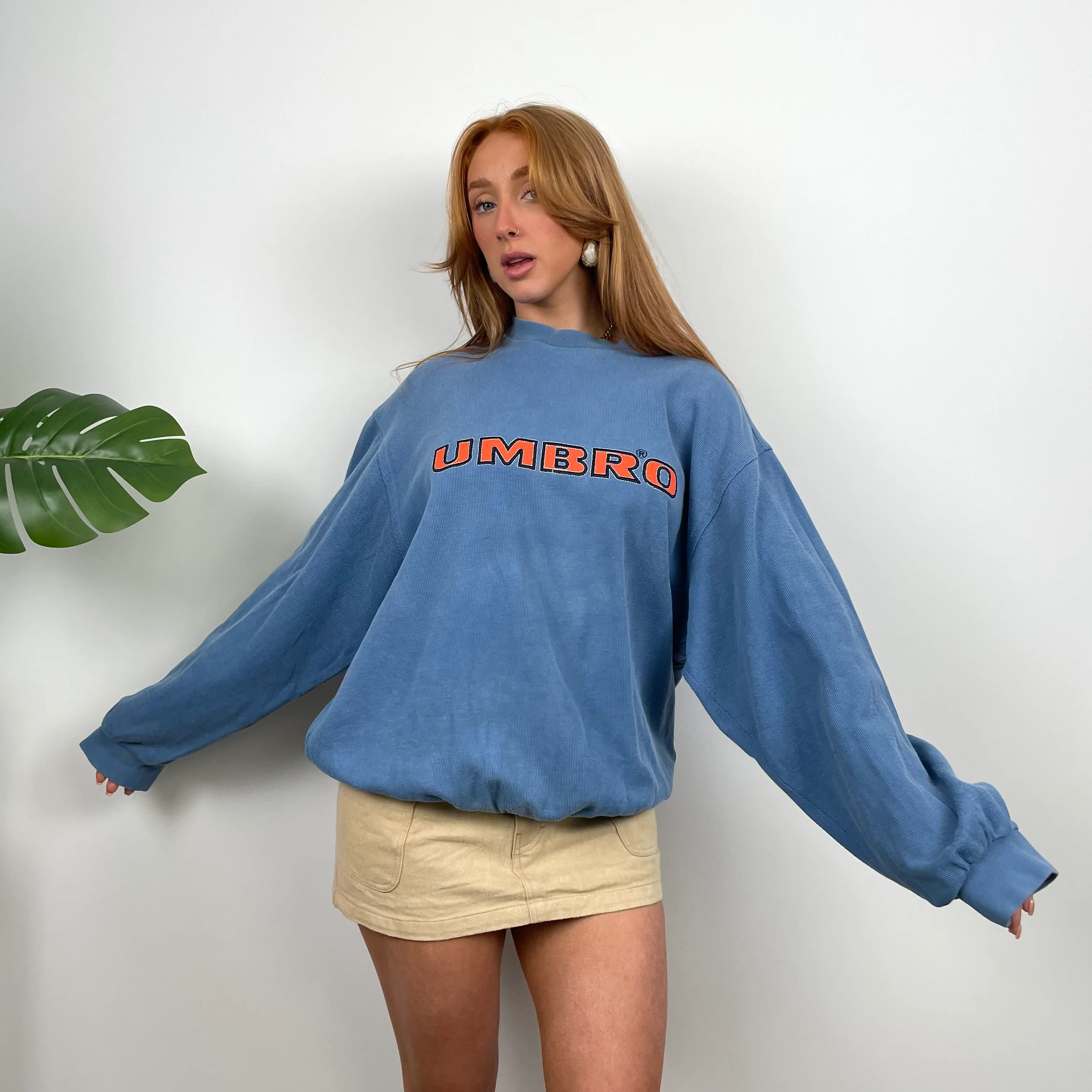 Umbro RARE Baby Blue Embroidered Spell Out Sweatshirt (XL) - Image 4