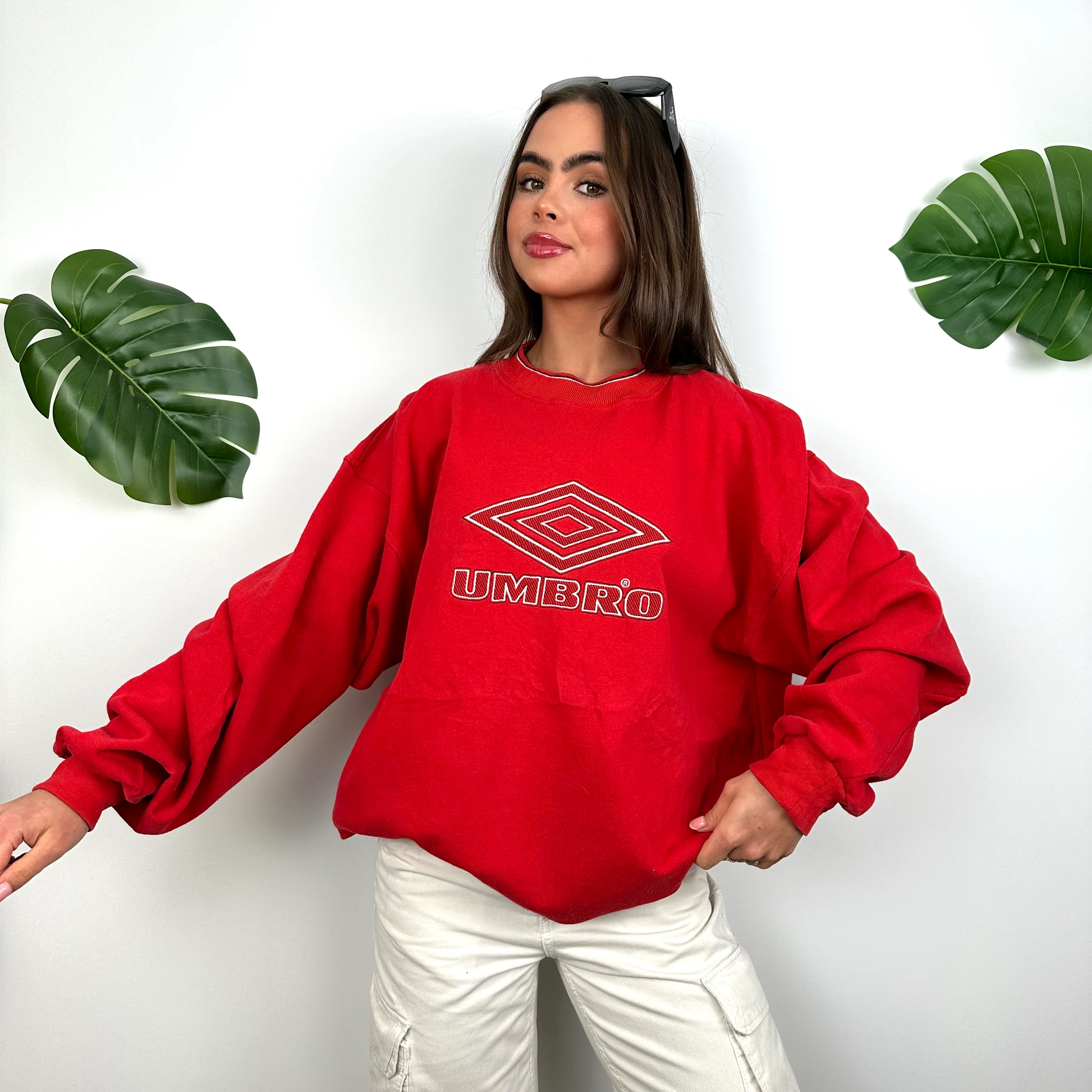 Umbro Red Embroidered Spell Out Sweatshirt (L) - Image 4