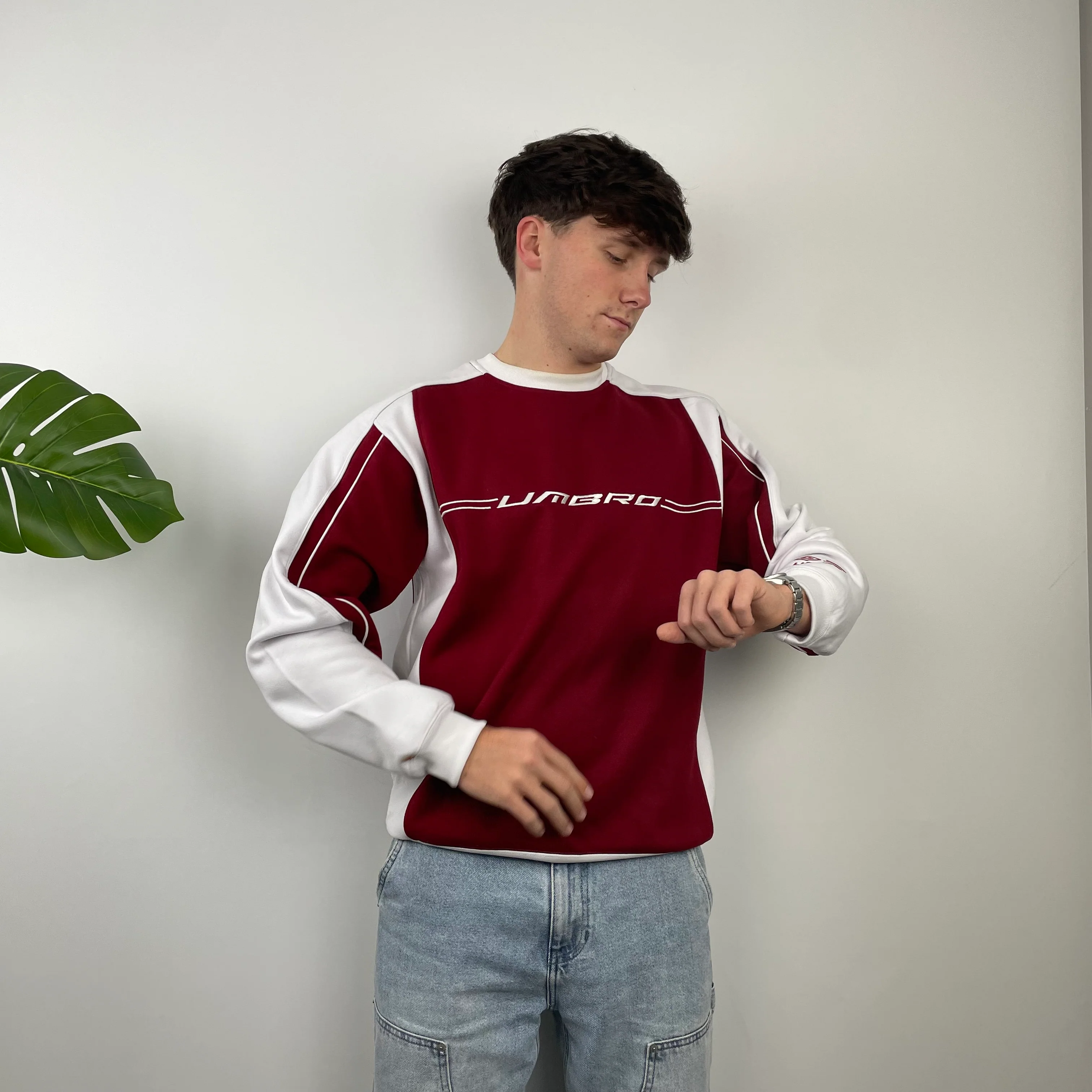 Umbro Red Embroidered Spell Out Sweatshirt (M) - Image 4