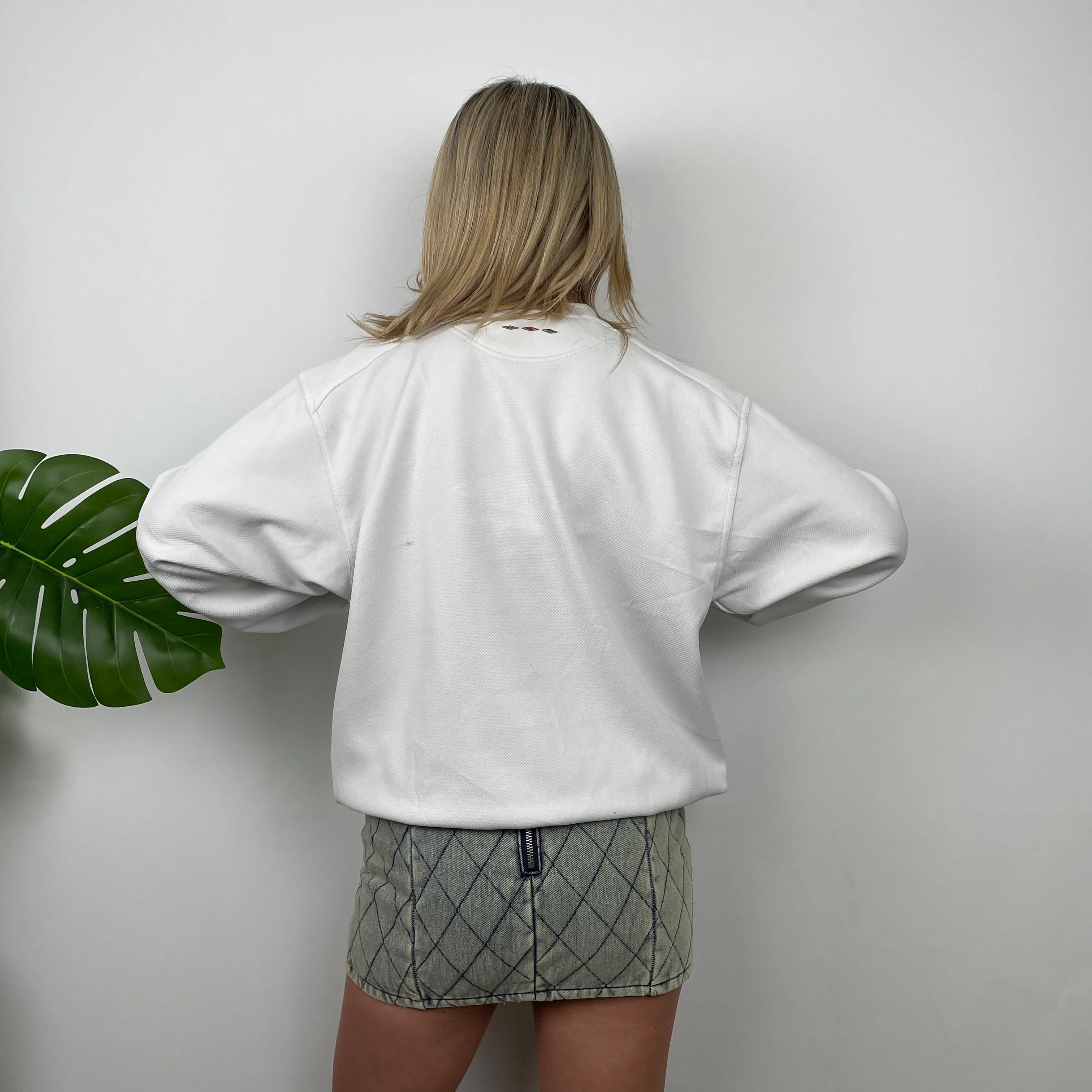 Umbro White Embroidered Spell Out Sweatshirt (M) - Image 7