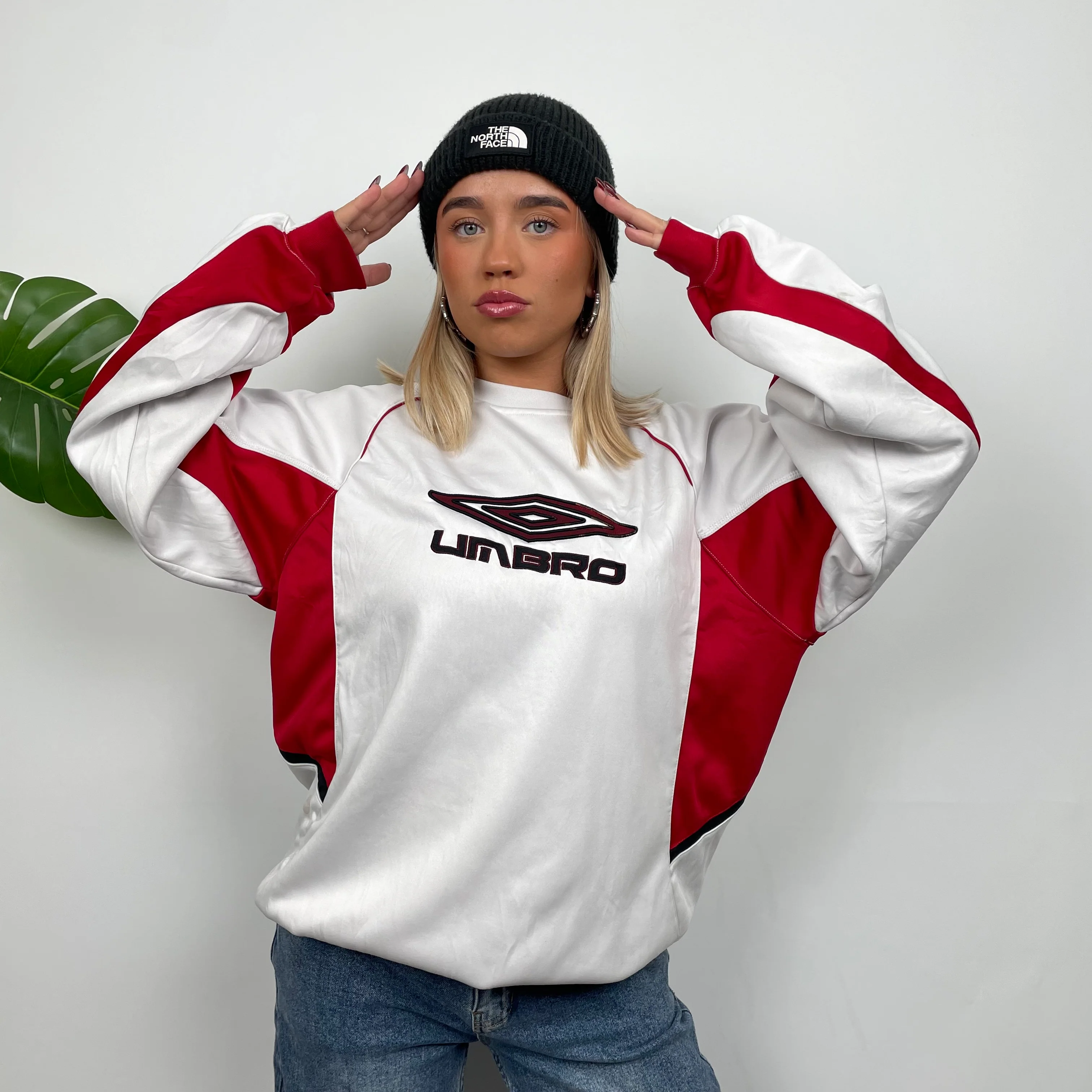Umbro White Embroidered Spell Out Sweatshirt (L) - Image 5