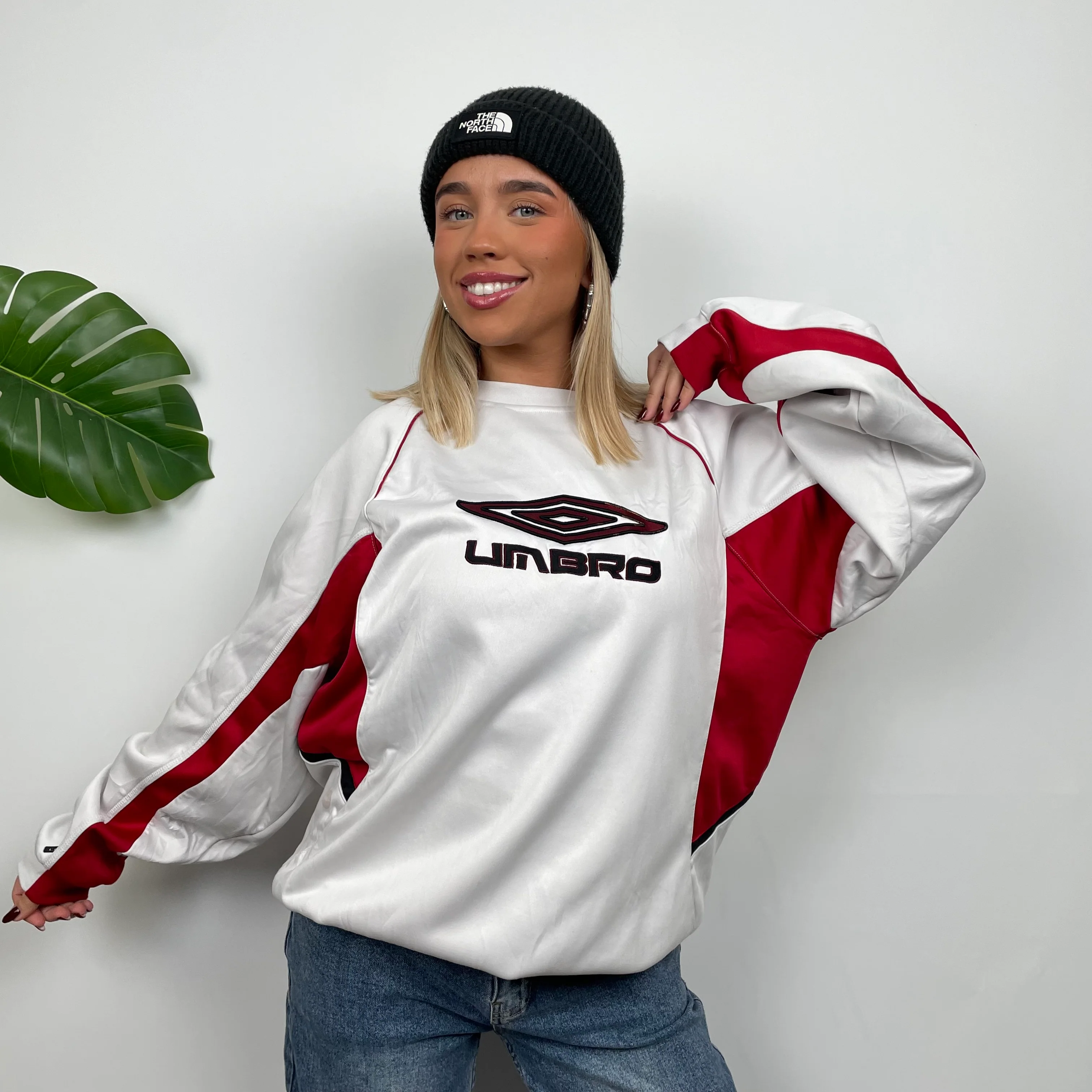 Umbro White Embroidered Spell Out Sweatshirt (L) - Image 6