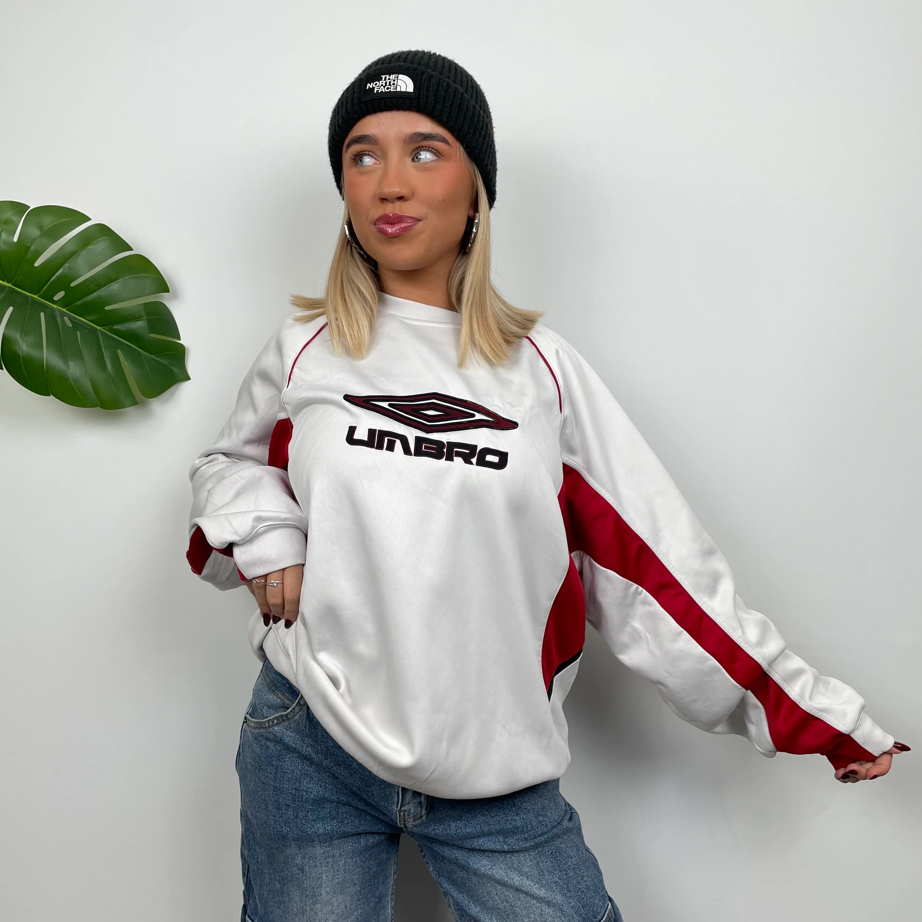 Umbro White Embroidered Spell Out Sweatshirt (L) - Image 9