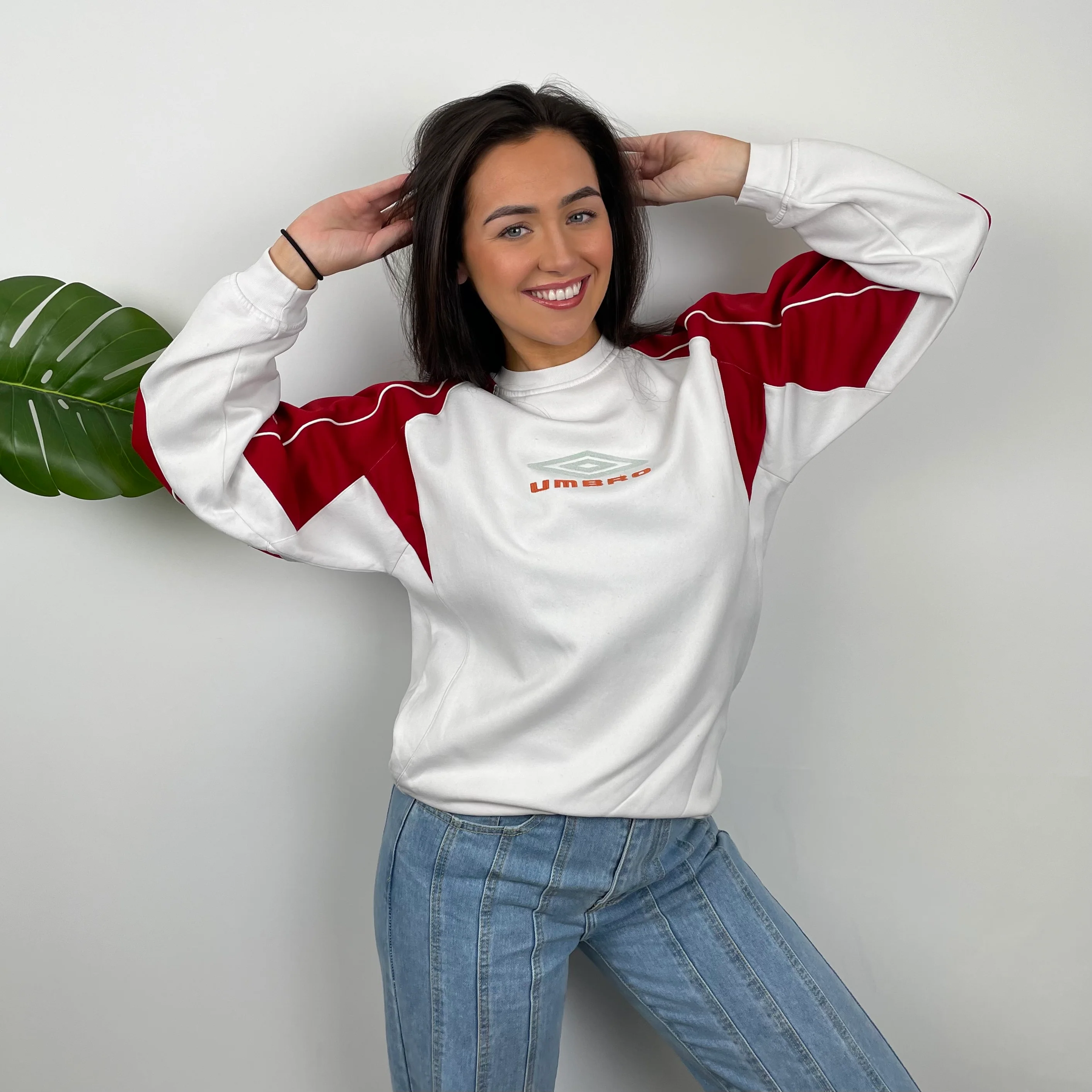 Umbro White Embroidered Spell Out Sweatshirt (L) - Image 2